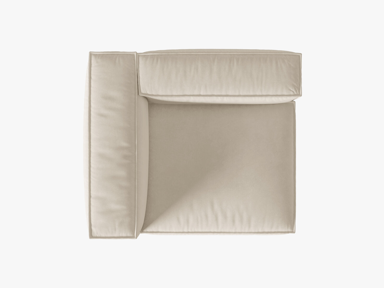 Micadoni Eckmodul Groß Nuria 1-Sitzer Links Samt Beige