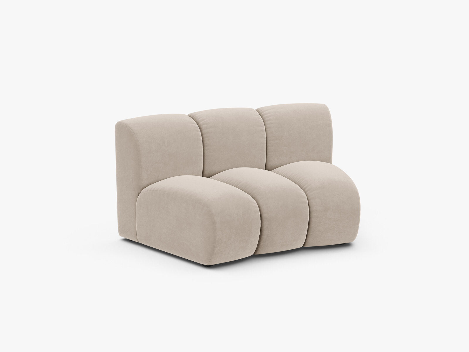 Micadoni Modul Armlos Lupine 1-Sitzer Large Samt Salvador Beige