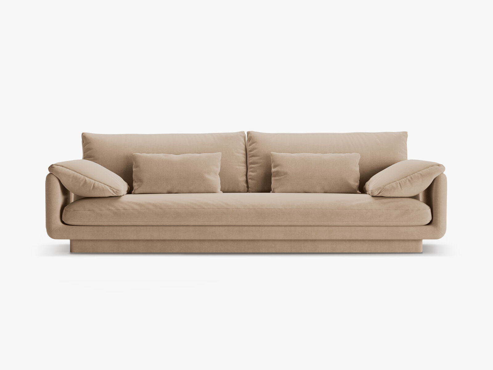 Micadoni Sofa Torino 4-Sitzer Samt Sand