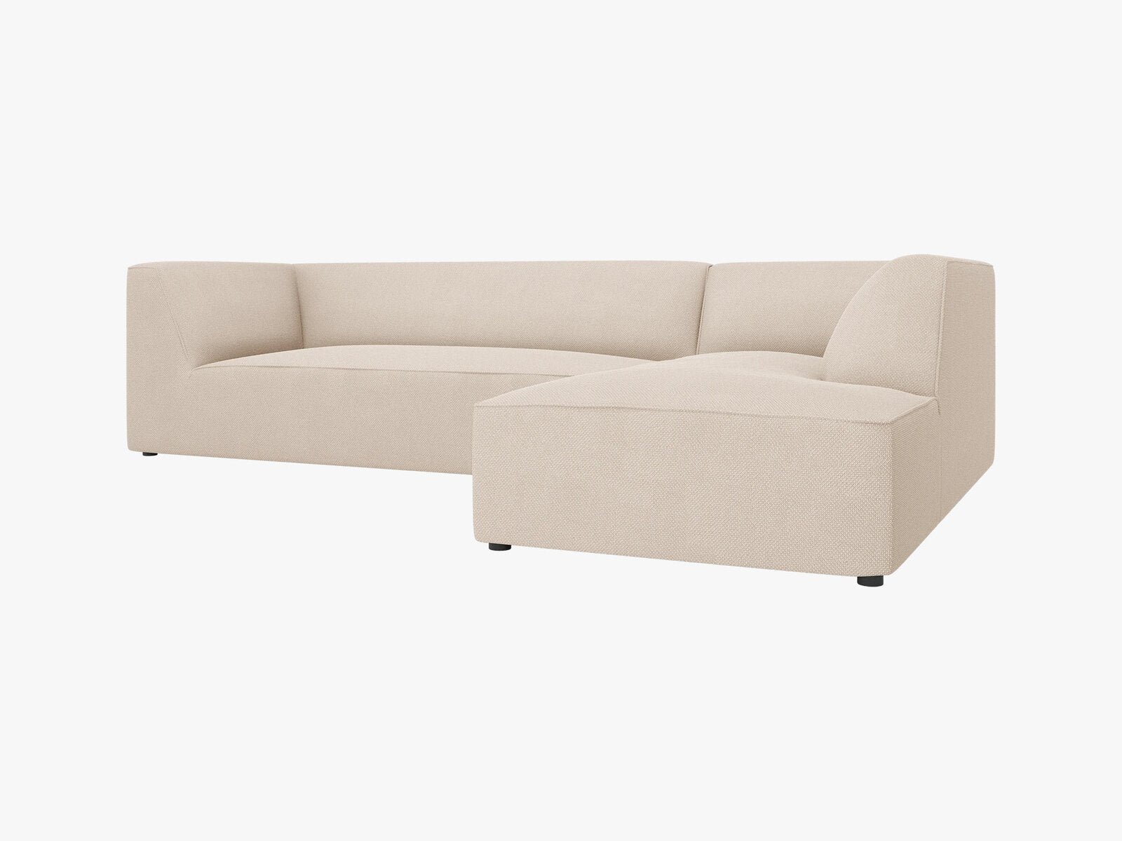 Micadoni 4-Sitzer Modular Sofa Ruby Rechts Strukturierter Stoff Ottawa Beige