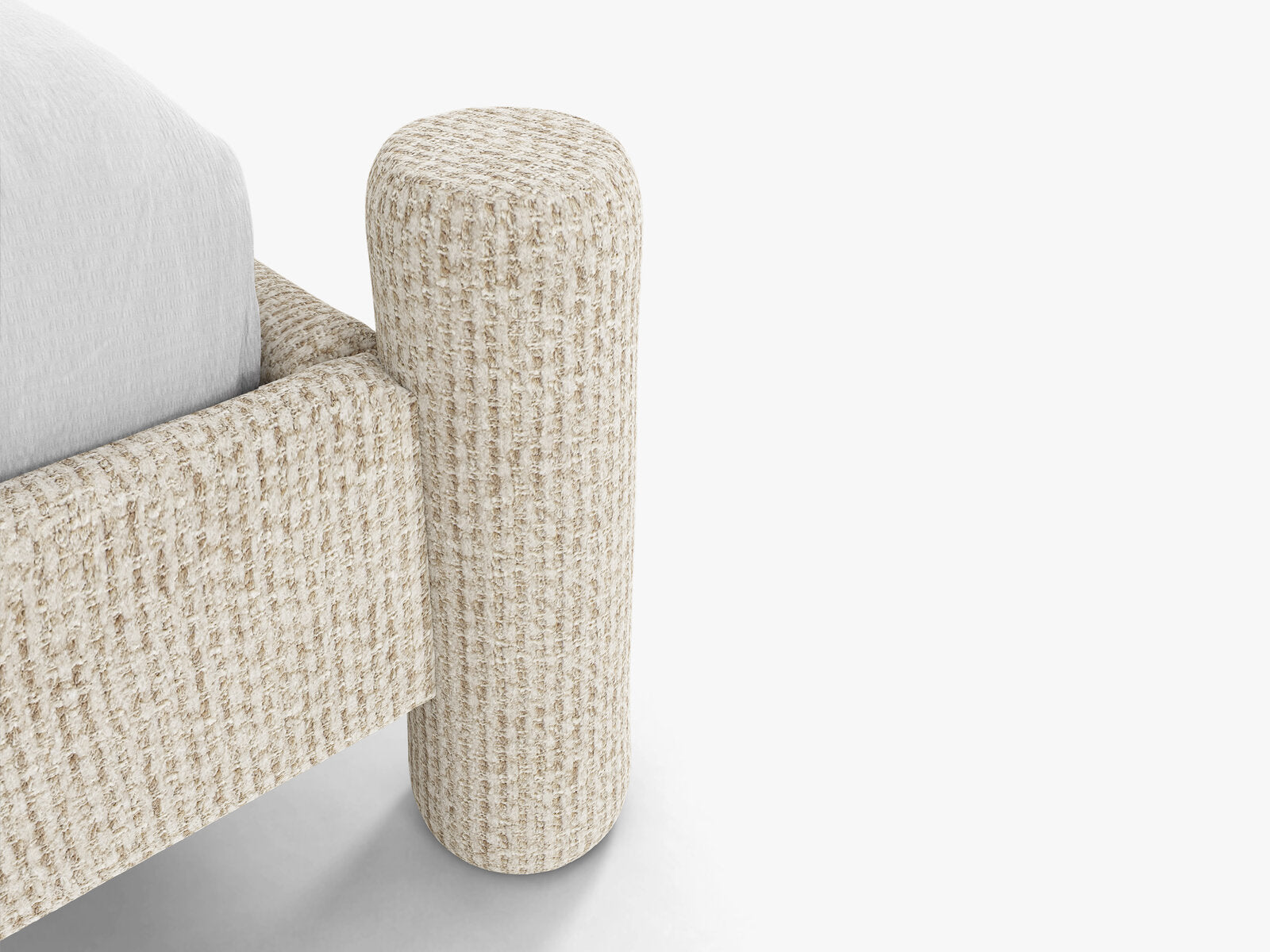 Micadoni Vera Bett mit Kopfteil Chenille Silencio Helles Beige 140x200
