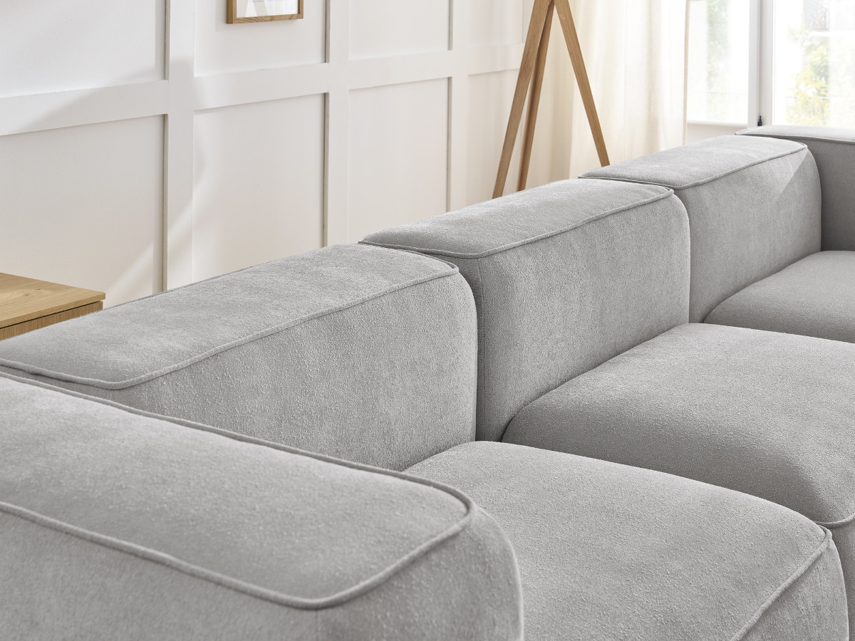 Bobochic Zephyr Sofa 3-Sitzer Strukturstoff Hellgrau