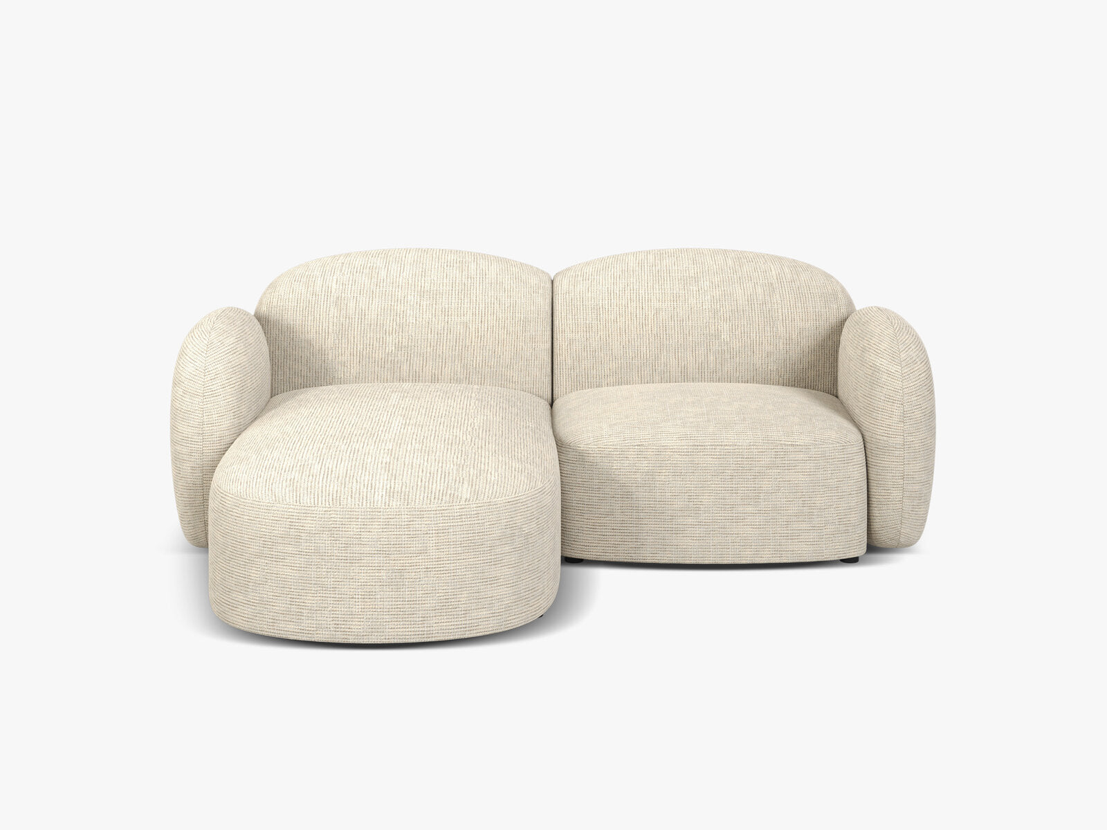 Micadoni Ecksofa Blair 3-Sitzer Links Strukturierter Stoff Baltimore Helles Beige