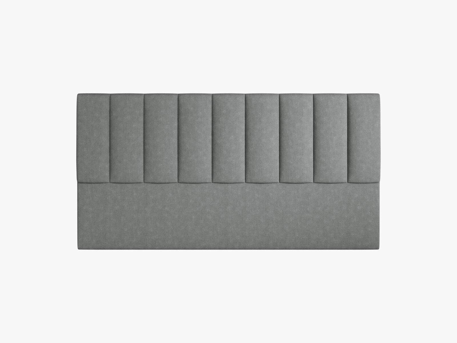 Micadoni Marl Samtiger Kopfteil 140 cm (H 95 cm) Strukturierter Stoff Liberty Grau 180x95