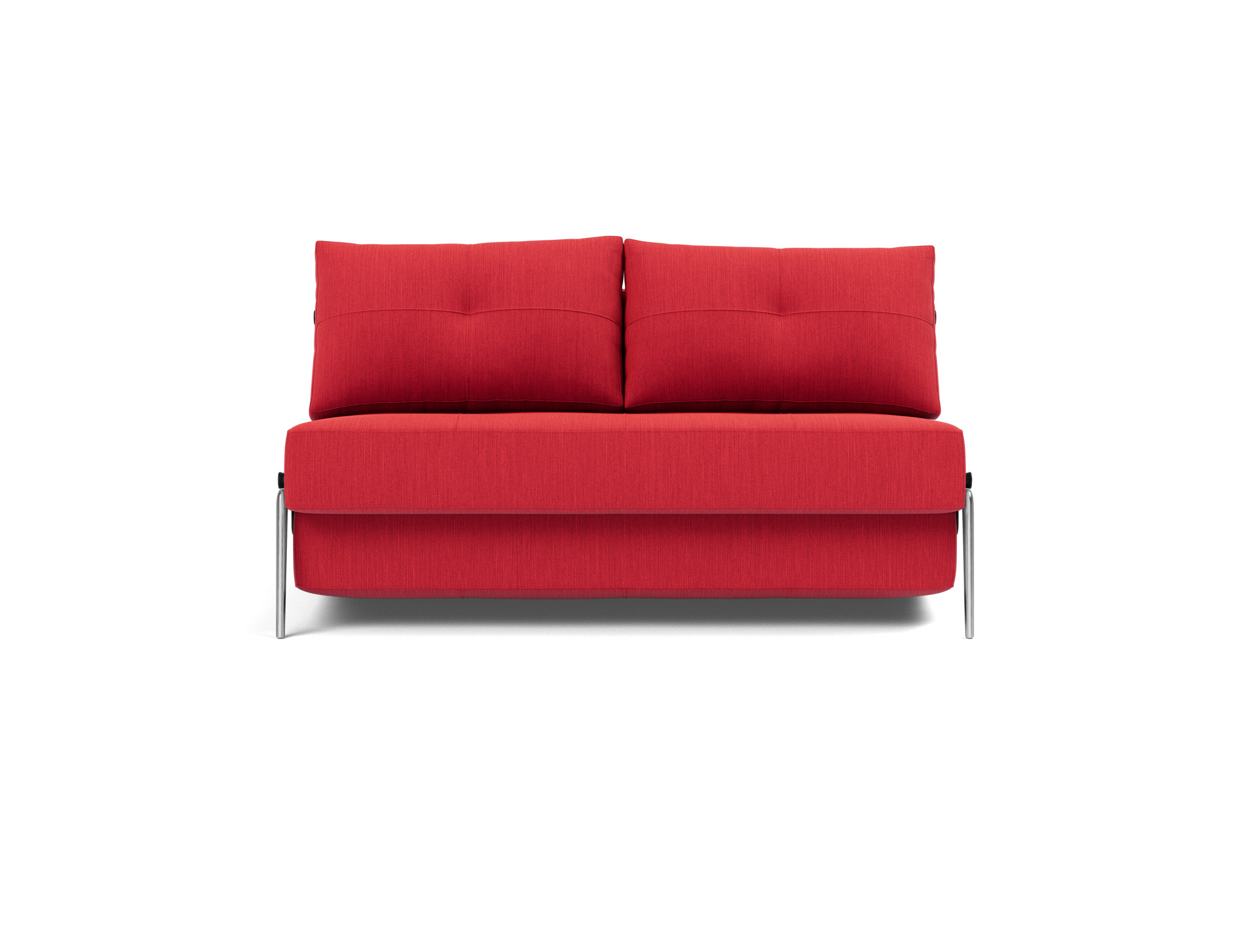 Schlafsofa Cubed 140 Flachgewebe Elegance 511-Red Beine Aluminium