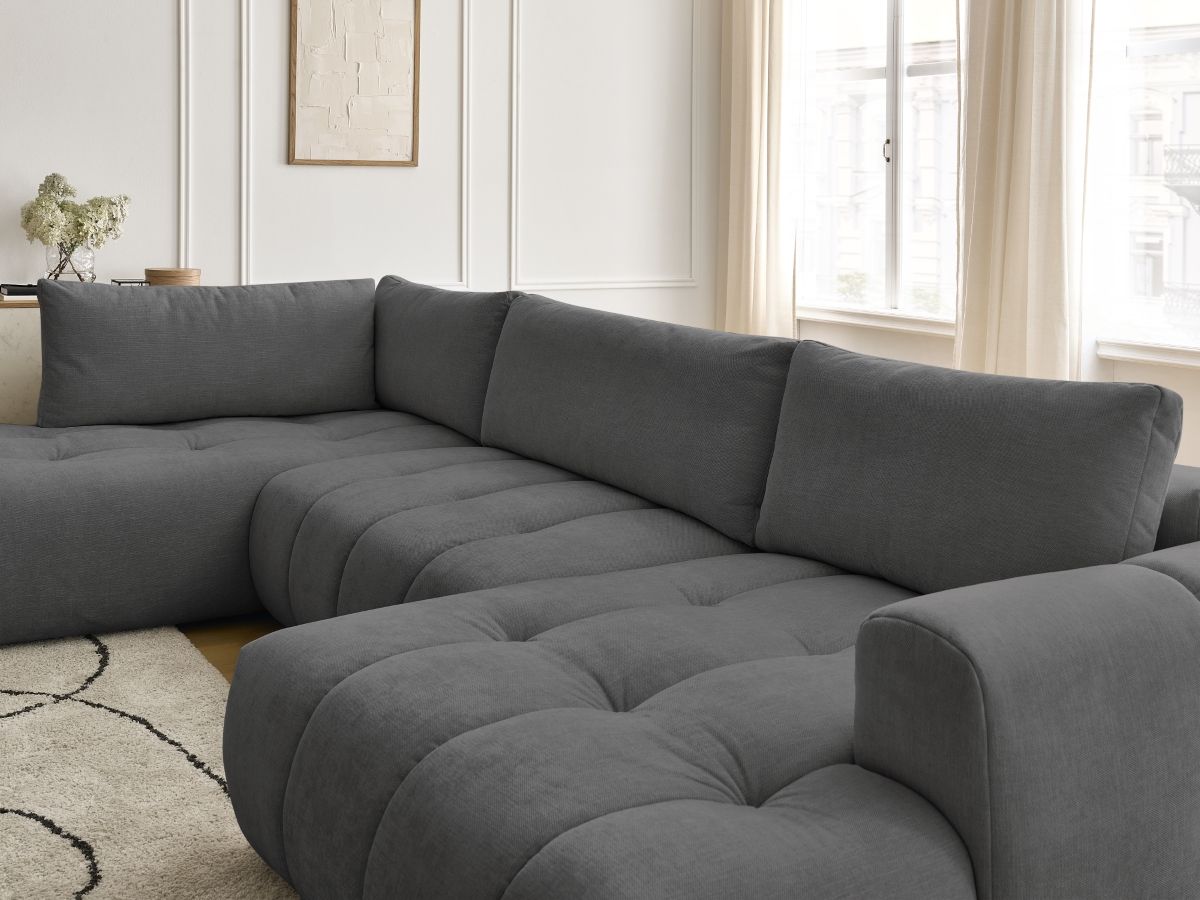 Bobochic Fuji Wohnlandschaft Stoff Dunkelgrau Ecke rechts