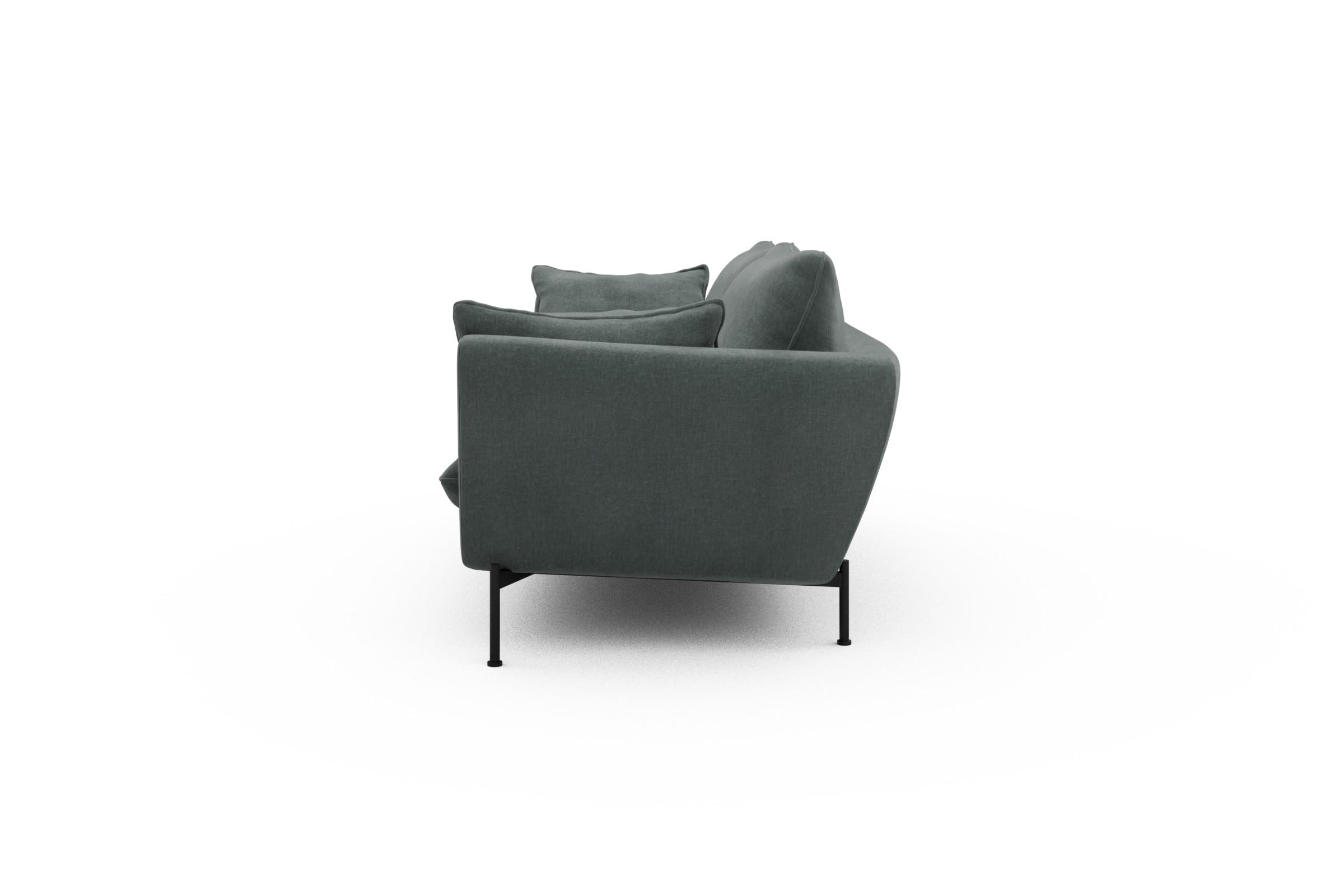 Sofa Anton 2-Sitzer Smooth-Silver-Grey