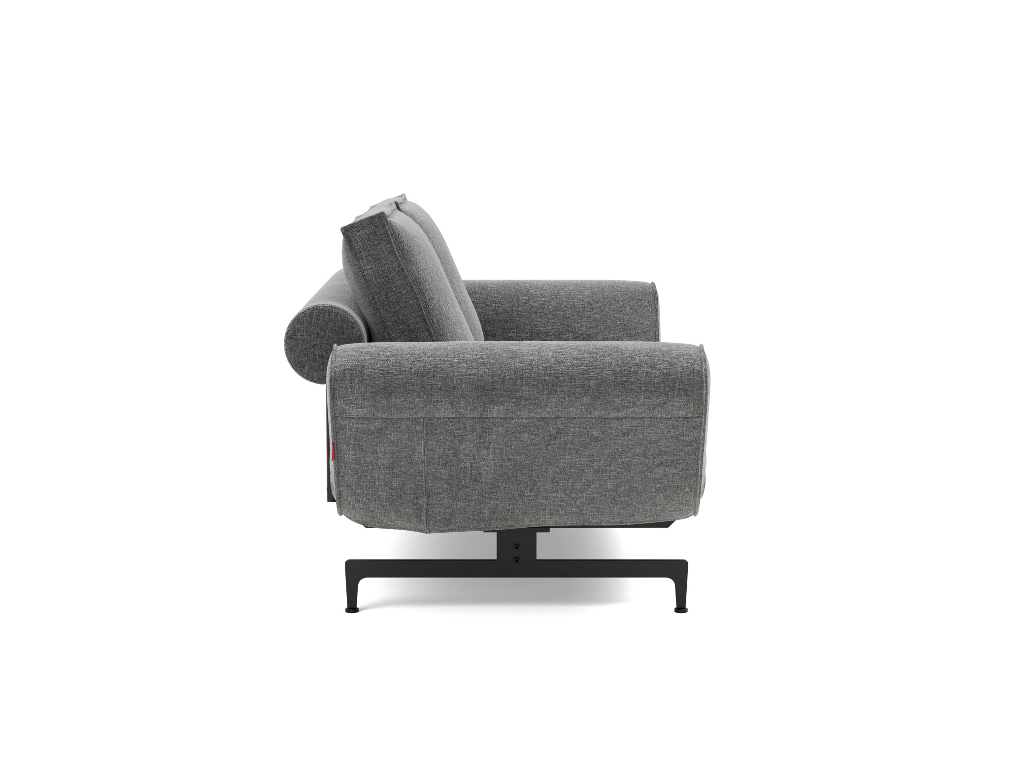 Tagesbett Ghia Strukturierter Stoff Twist 563-Charcoal Beine Laser schwarz