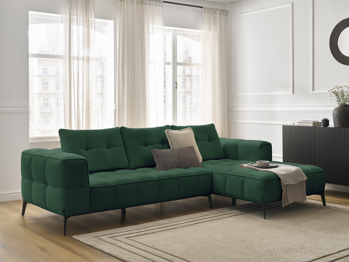 Bobochic Anis Ecksofa Strukturstoff Grün Ecke rechts