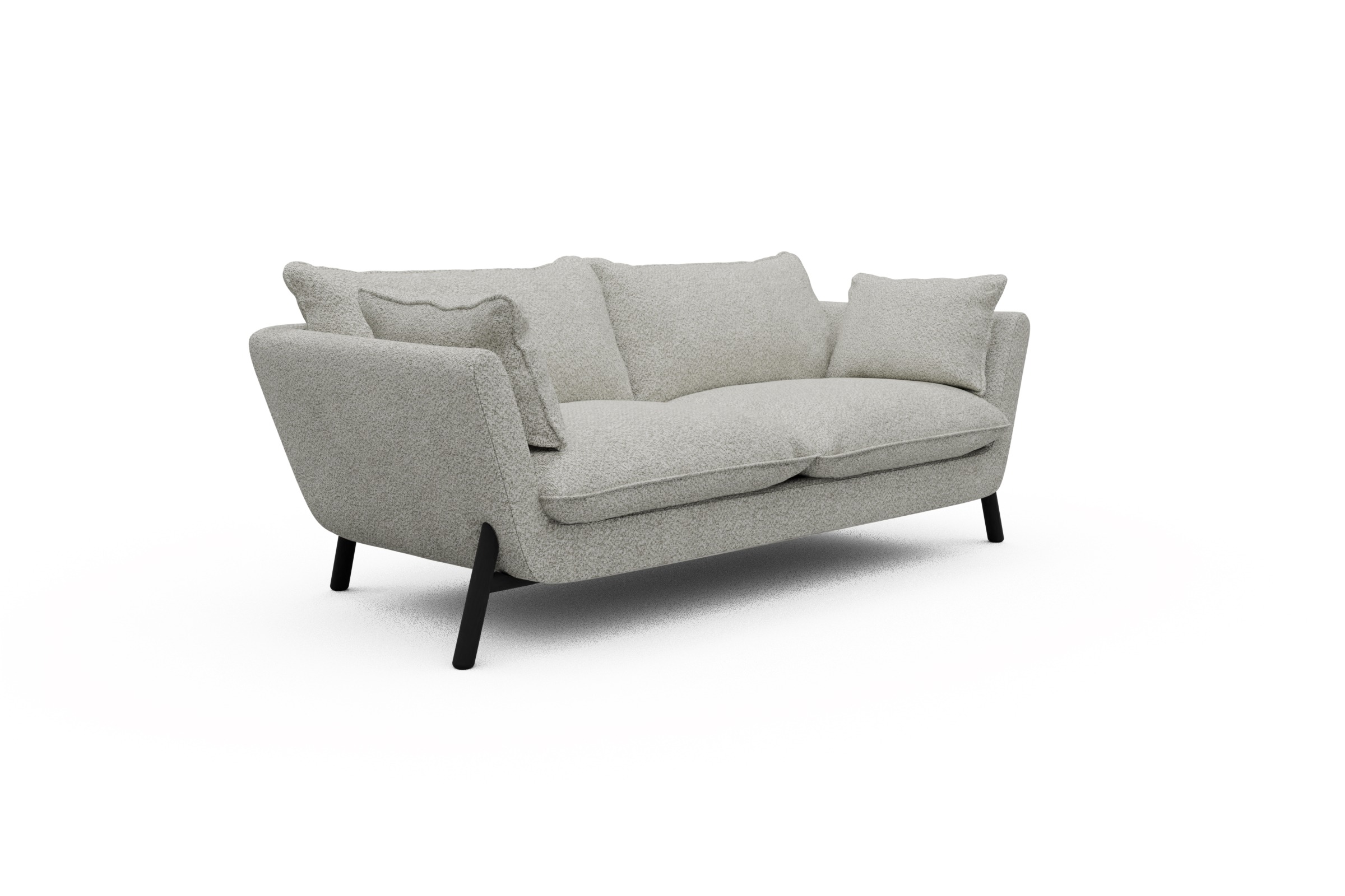 Sofa Emil PREMIUM 2-Sitzer Beinfarbe Eiche Schwarz Vanora-Warm-Sand