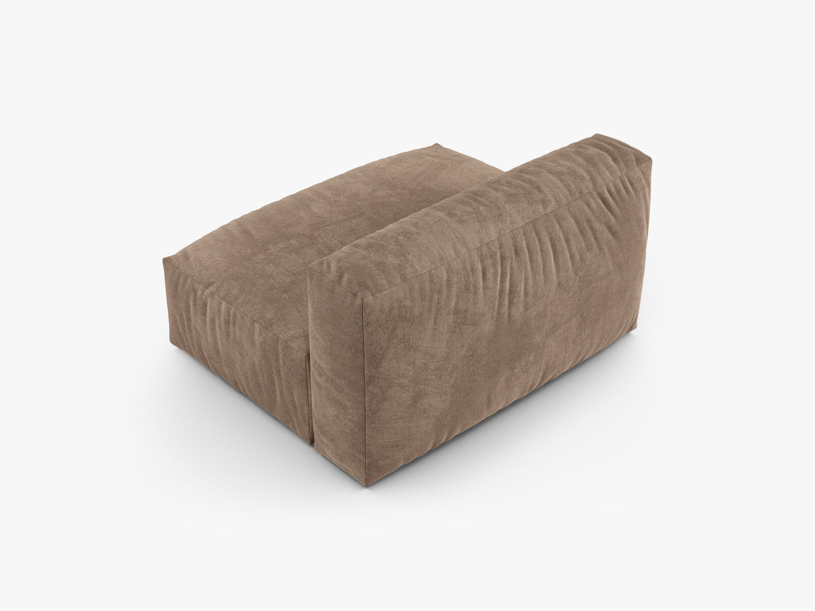 Micadoni Mittelmodul Martina 1-Sitzer Groß 90cm Sitztiefe Samt Vogue Dunkelbeige