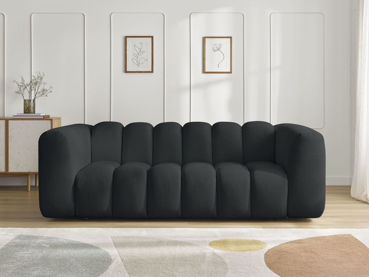 Bobochic Talia Sofa 3-Sitzer Melange-Stoff Schwarz