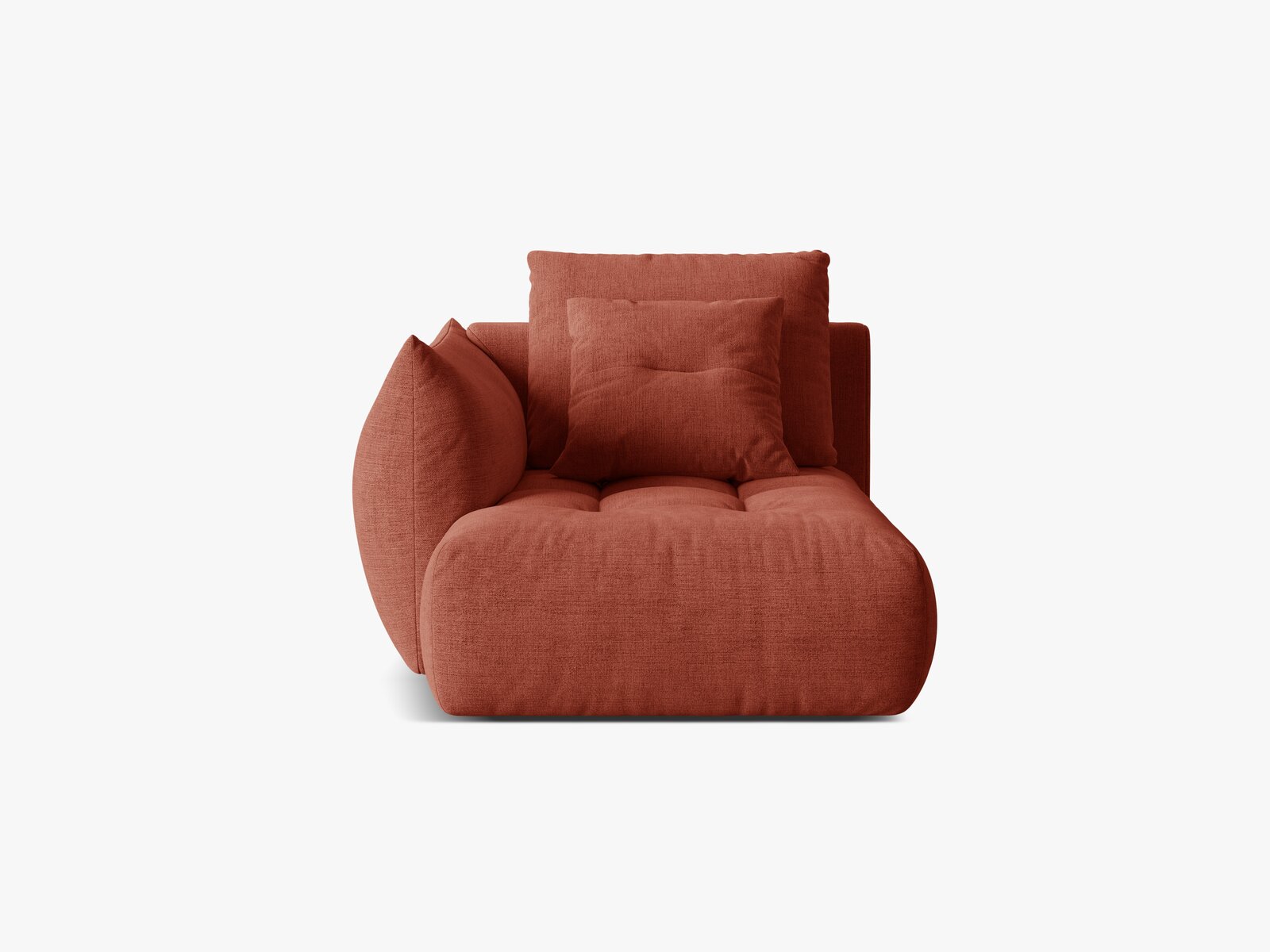 Micadoni Bloom Chaiselongue Links Strukturierter Stoff Wind Kastanienbraun