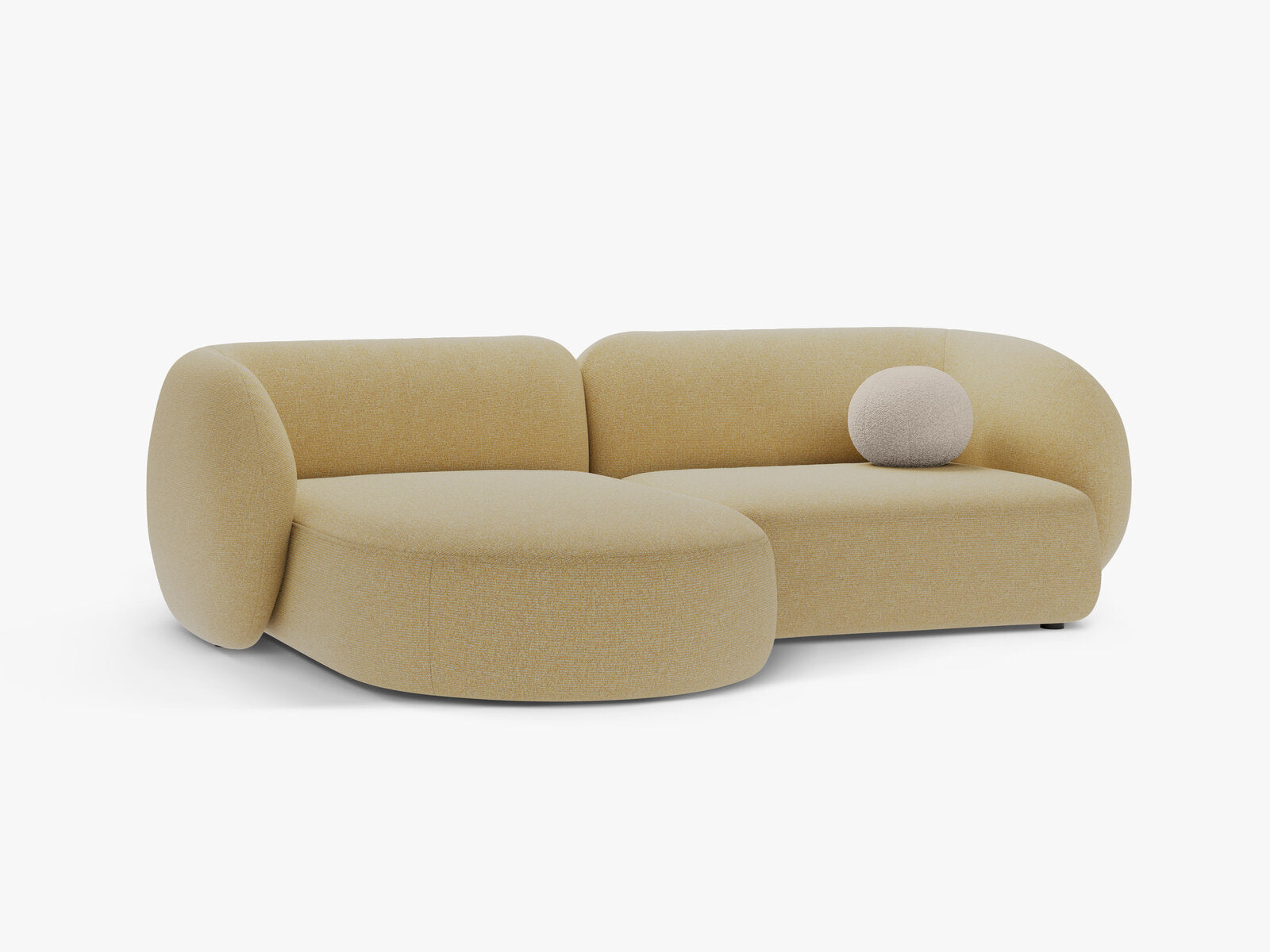 Micadoni Ecksofa Kate 2-Sitzer Links Strukturierter Stoff Sonnenblumen Melange