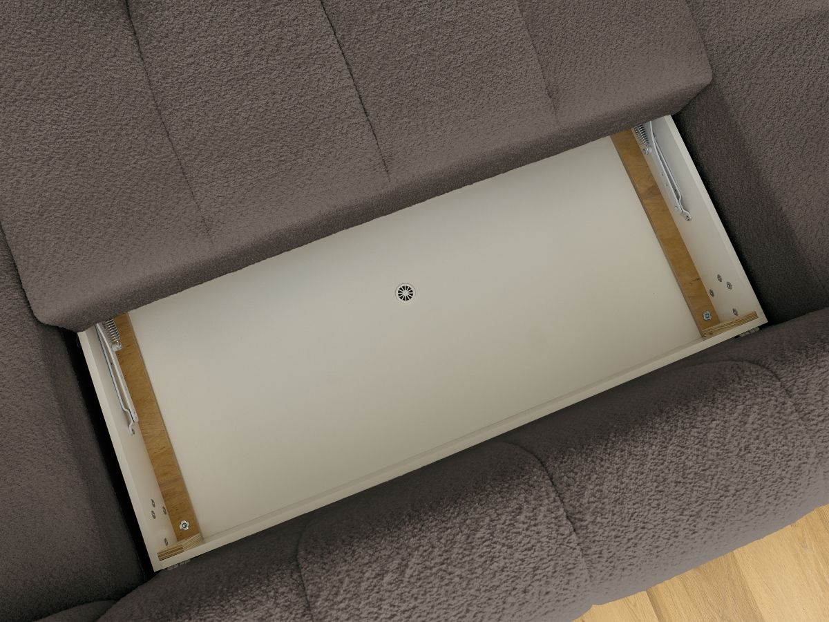 Bobochic Fuji Wohnlandschaft mit Pouf Bouclé-Stoff Braun Ecke links