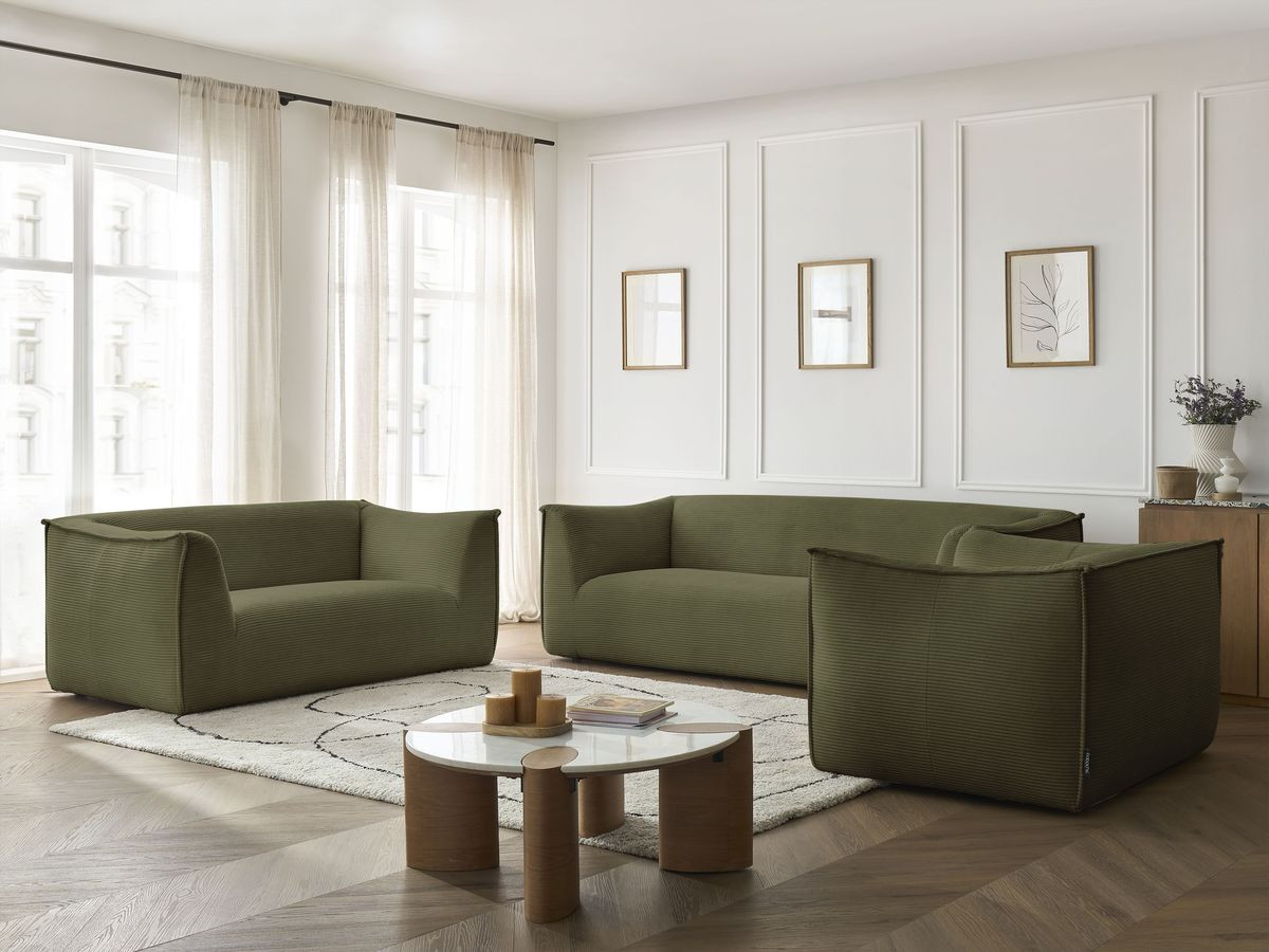 Bobochic Giorgia Sofa 5-Sitzer 534 × 100 cm Cordsamt Grün