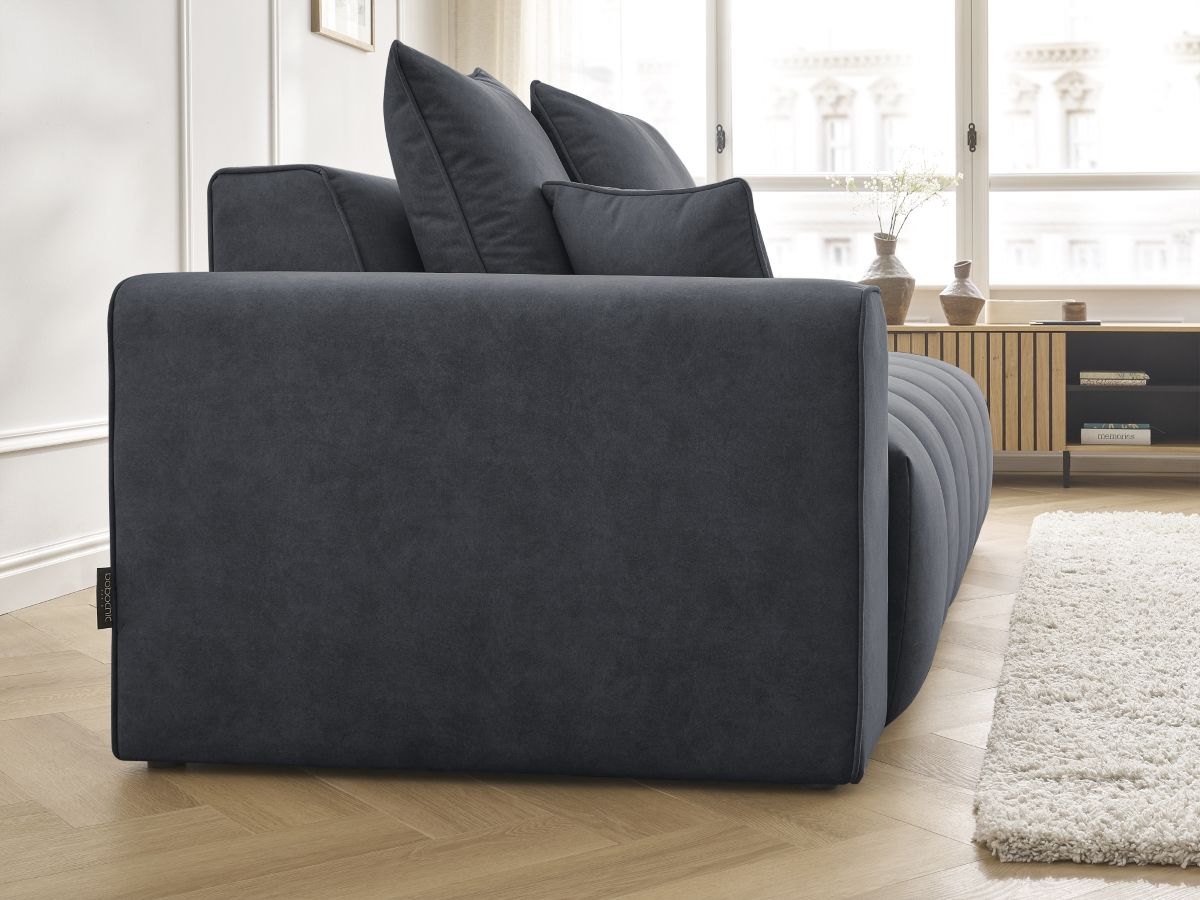 Bobochic Mont-blanc Sofa 4-Sitzer Samt Dunkelgrau Armlehne links