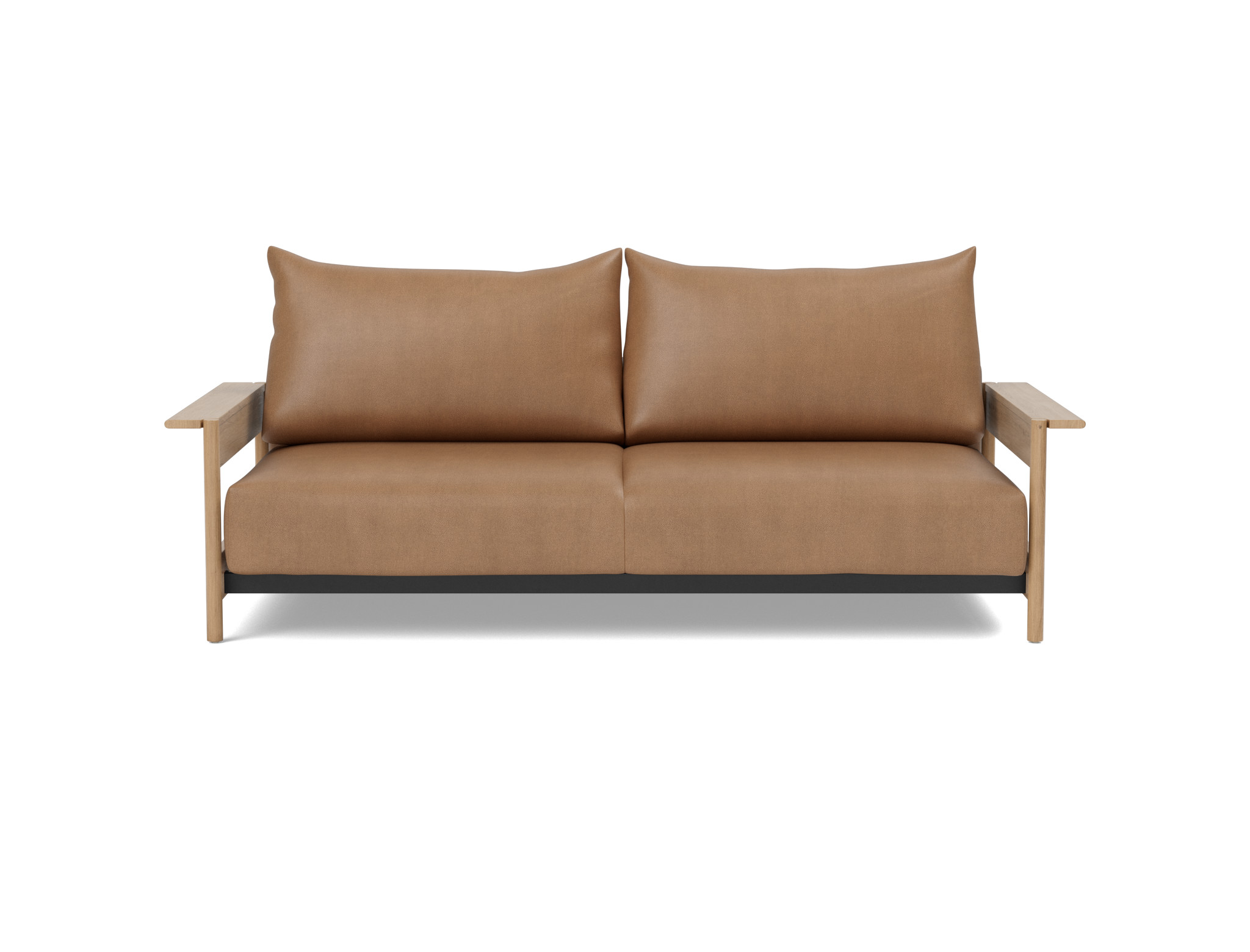 Schlafsofa Malloy Wood Lederoptik Faunal 551-Brown