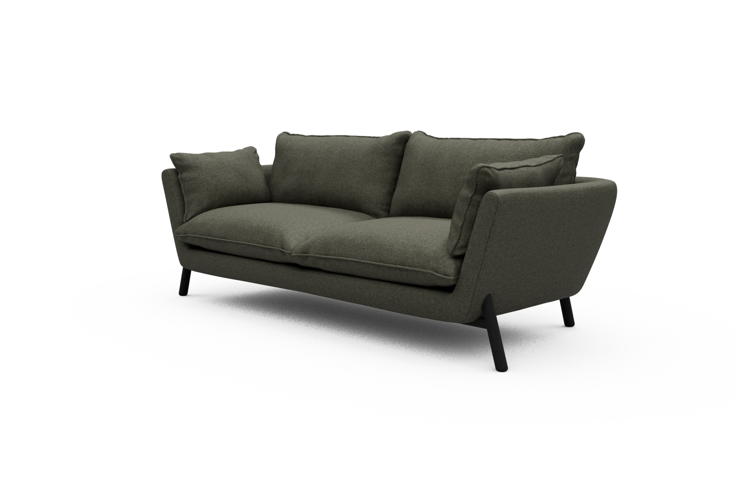 Sofa Emil PREMIUM 3-Sitzer Beinfarbe Eiche Schwarz Sama-Winter-Moss