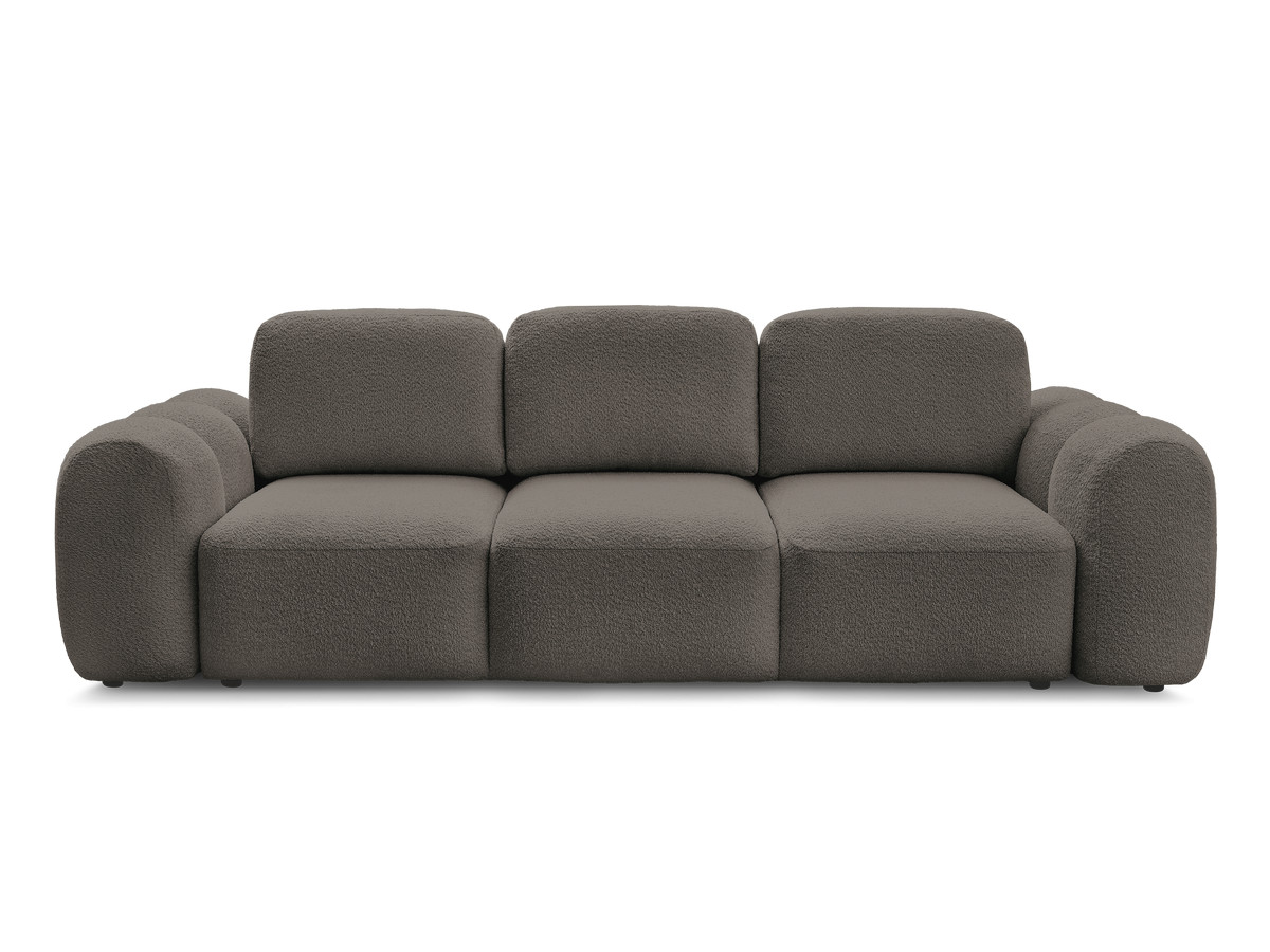 Bobochic Montaigne Schlafsofa 3-Sitzer mit Bettkasten Bouclé-Stoff Braun