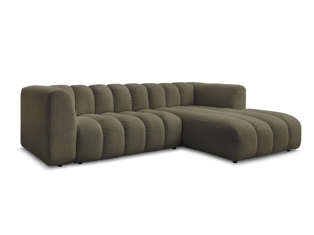 Bobochic Talia Ecksofa Bouclé-Stoff Grün Ecke rechts