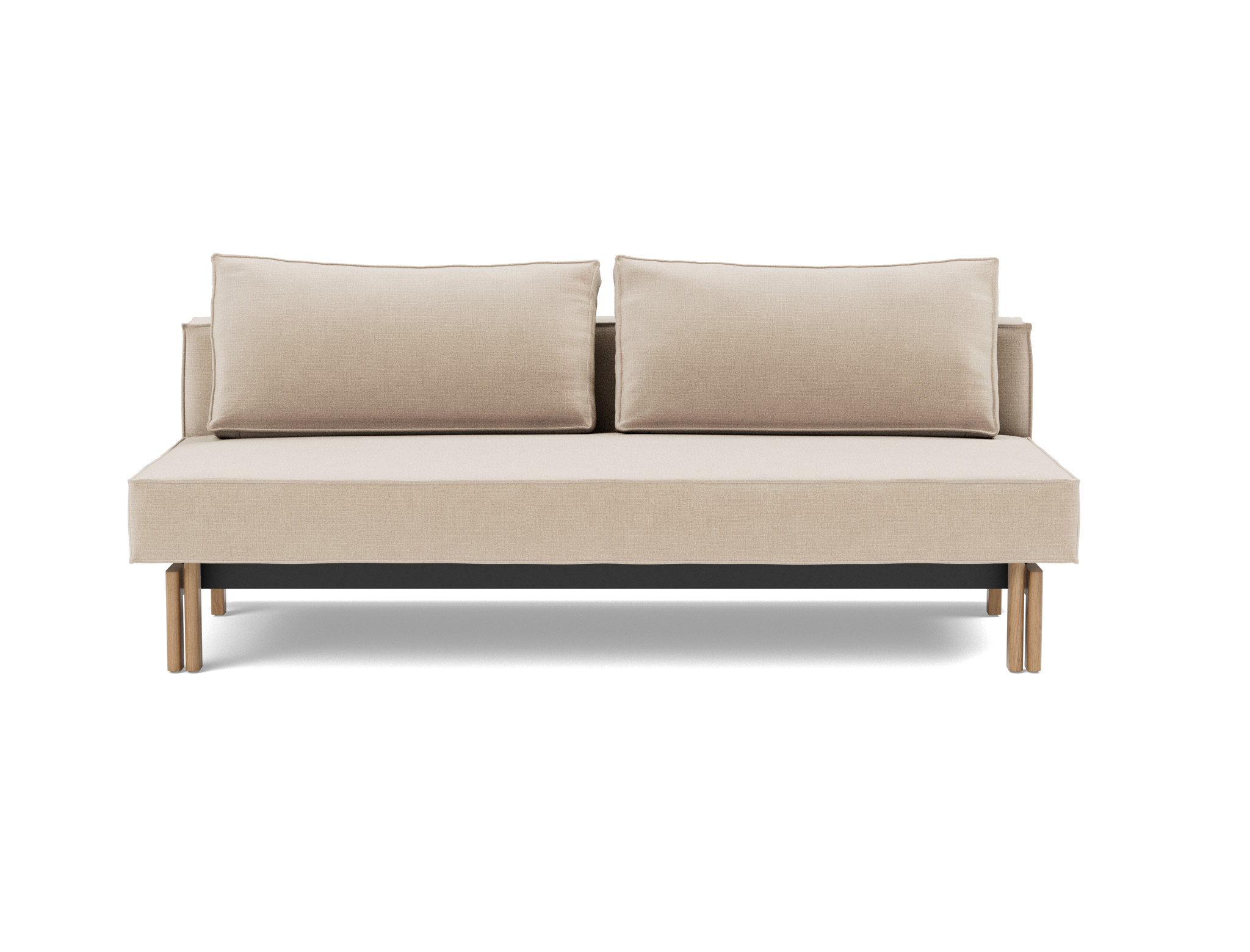 Schlafsofa Sly Chenille Esina 410-Almond-Beige Beine Eiche