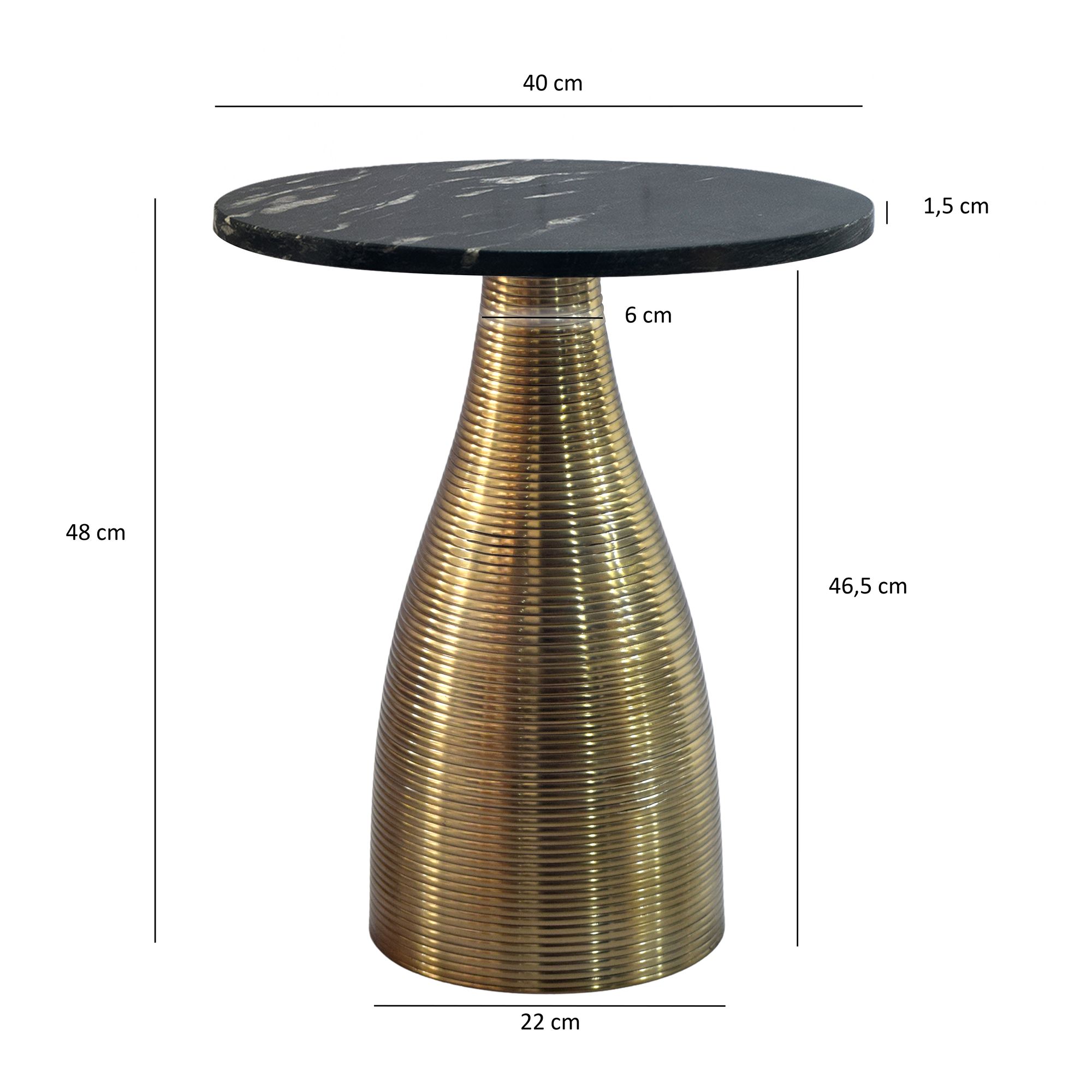 Beistelltisch Salhus Marmor Schwarz Ø 40 cm