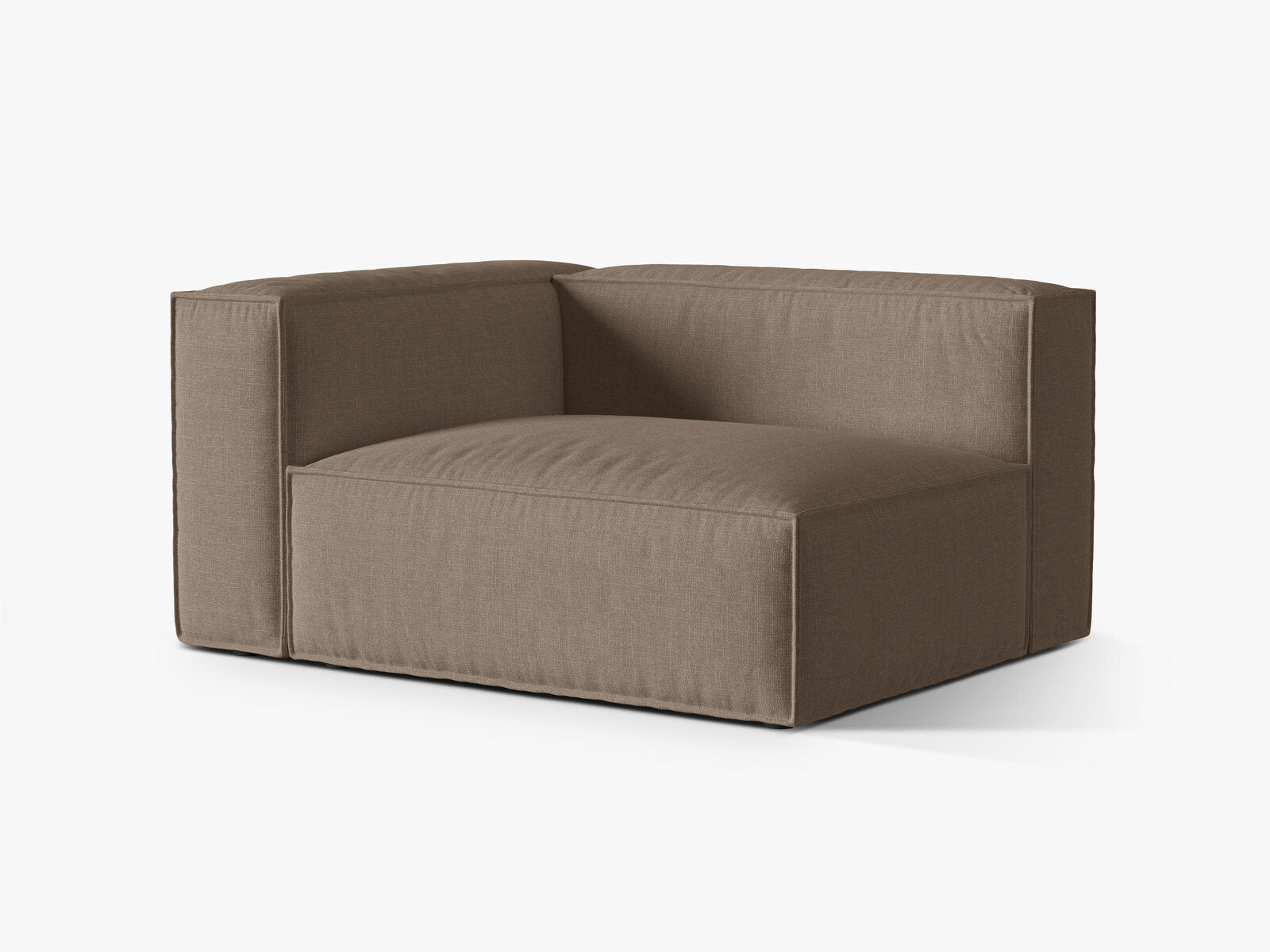 Micadoni Eckmodul Nuria 2-Sitzer Links Strukturierter Stoff Cappuccino