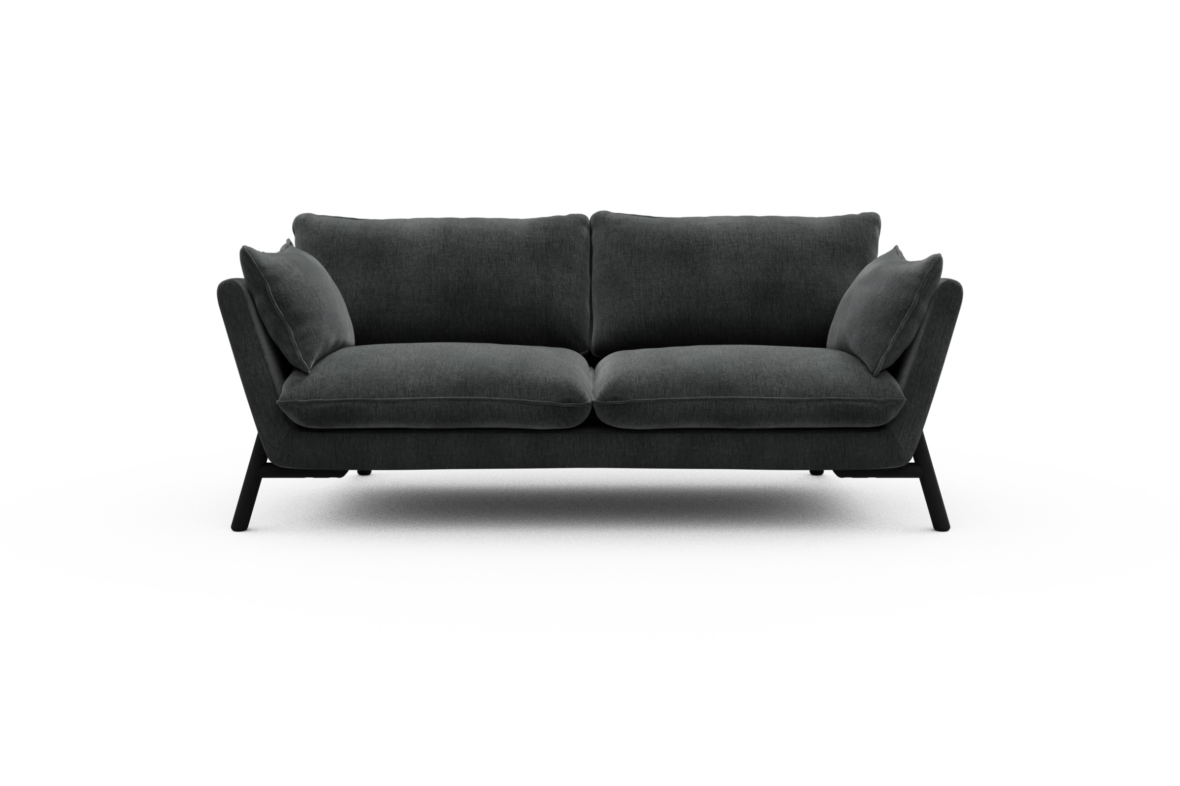 Skandi Home Sofa Emil 2-Sitzer Beinfarbe Eiche Schwarz Smooth-Deep-Warm-Grey moebelfaktor