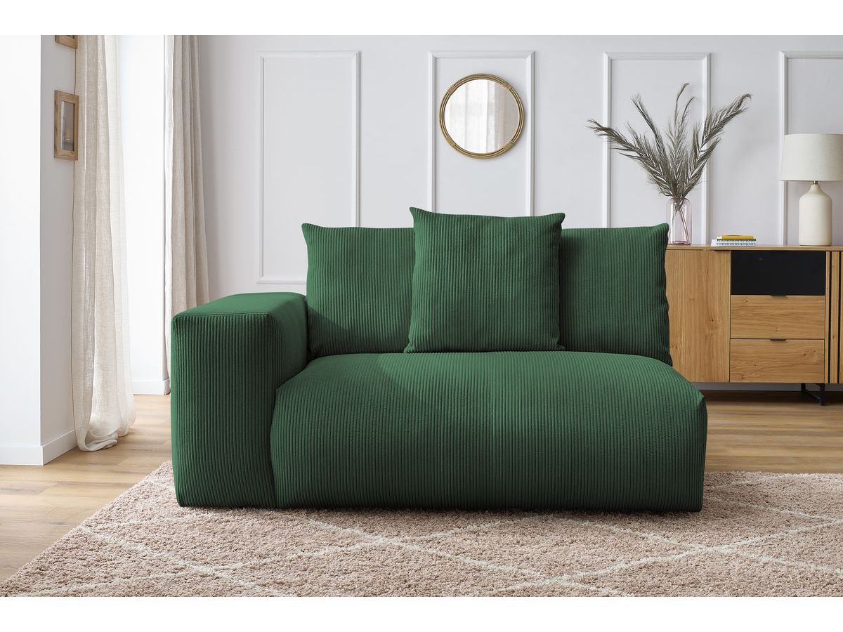 Bobochic Voltaire Sofamodul 2-Sitzer 178 × 100 cm Cordsamt Grün Ecke links