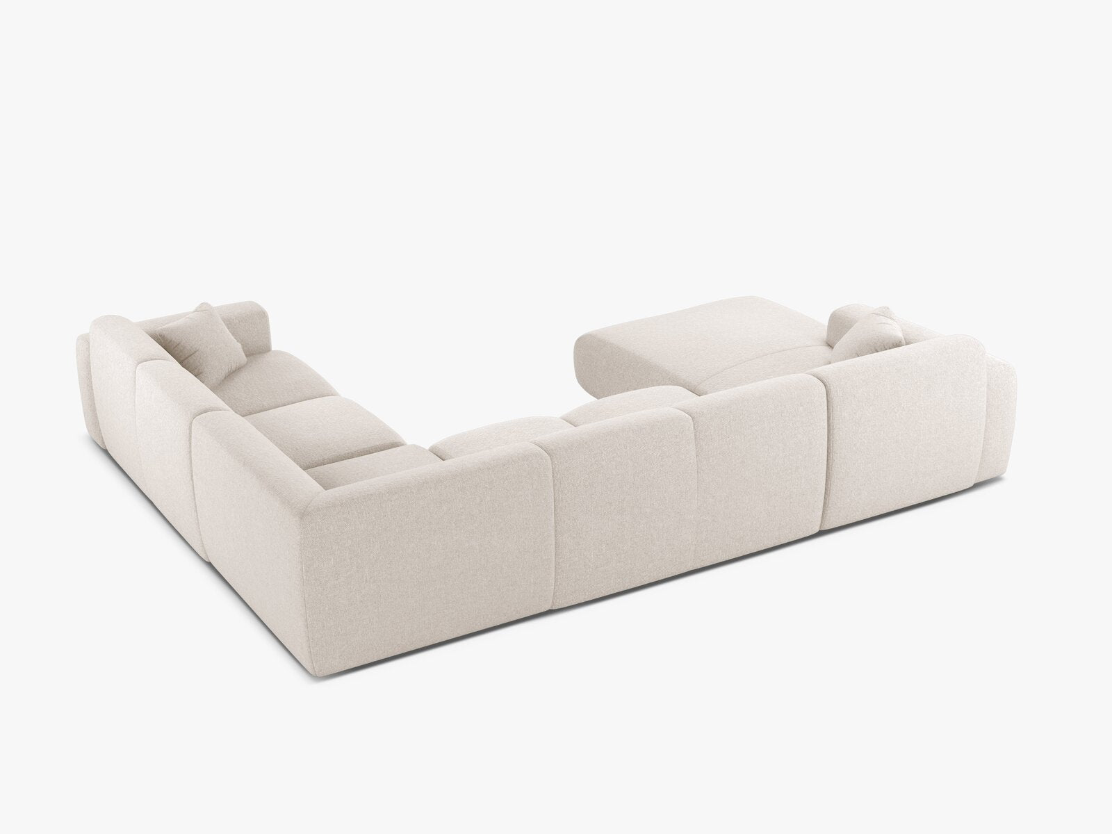 Micadoni Molino Panoramasofa Rechts Chenille Eden Helles Beige
