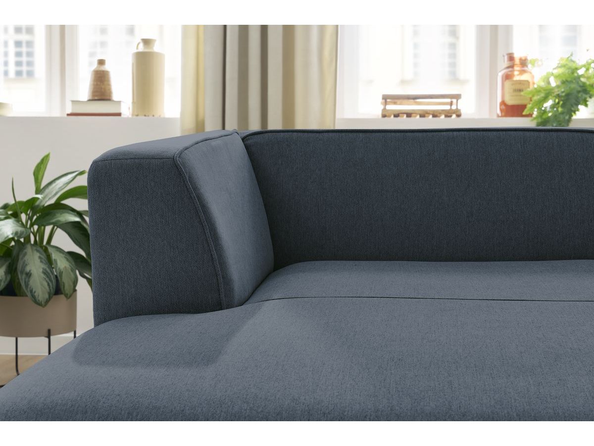 Bobochic Megeve Méridienne-Modul Melange-Stoff Dunkelblau Ecke links