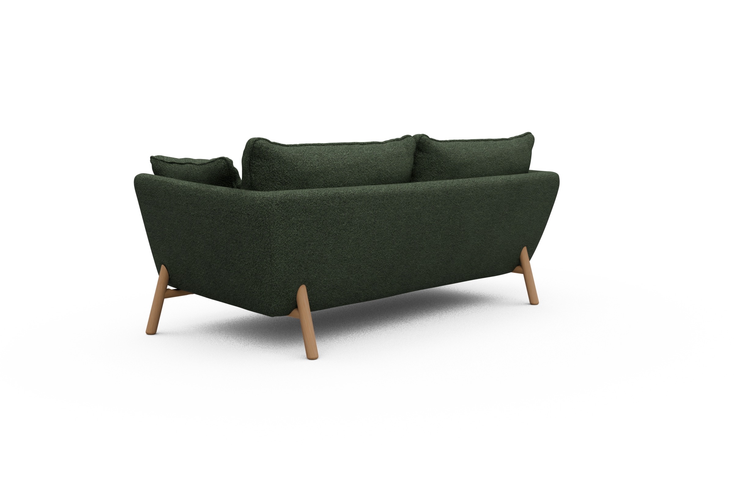Sofa Emil PREMIUM 2-Sitzer Beinfarbe Eiche Natur Vanora-Deep-Green