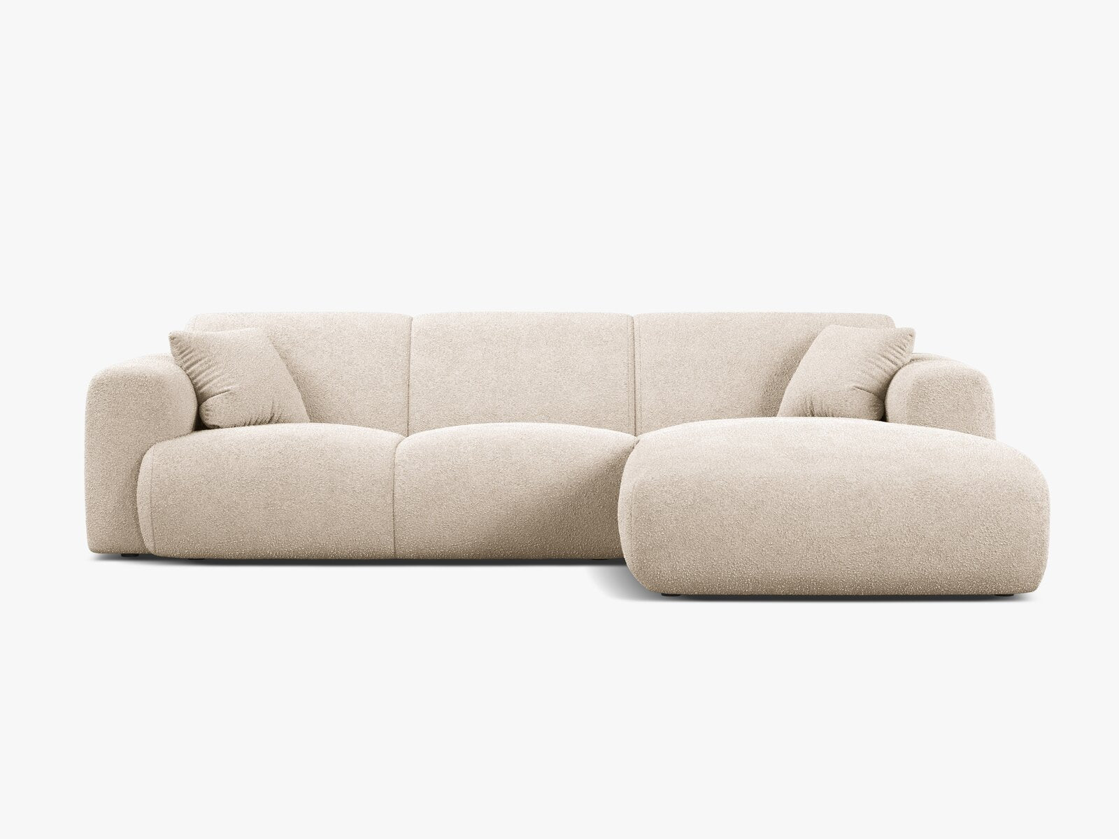 Micadoni Ecksofa Molino 4-Sitzer Rechts Boucle Baloo Beige