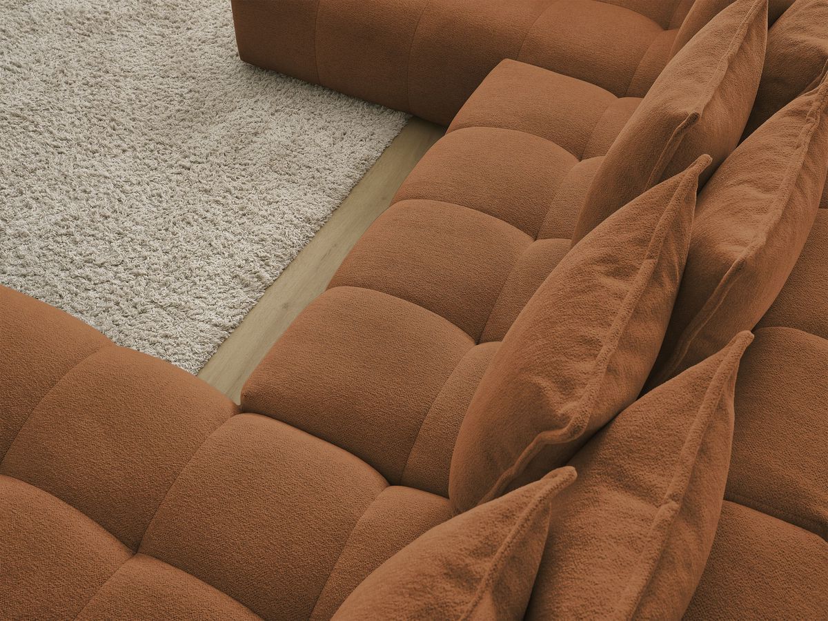 Bobochic Everest Wohnlandschaft, 14 Kissen Melange-Stoff Orange Ecke rechts