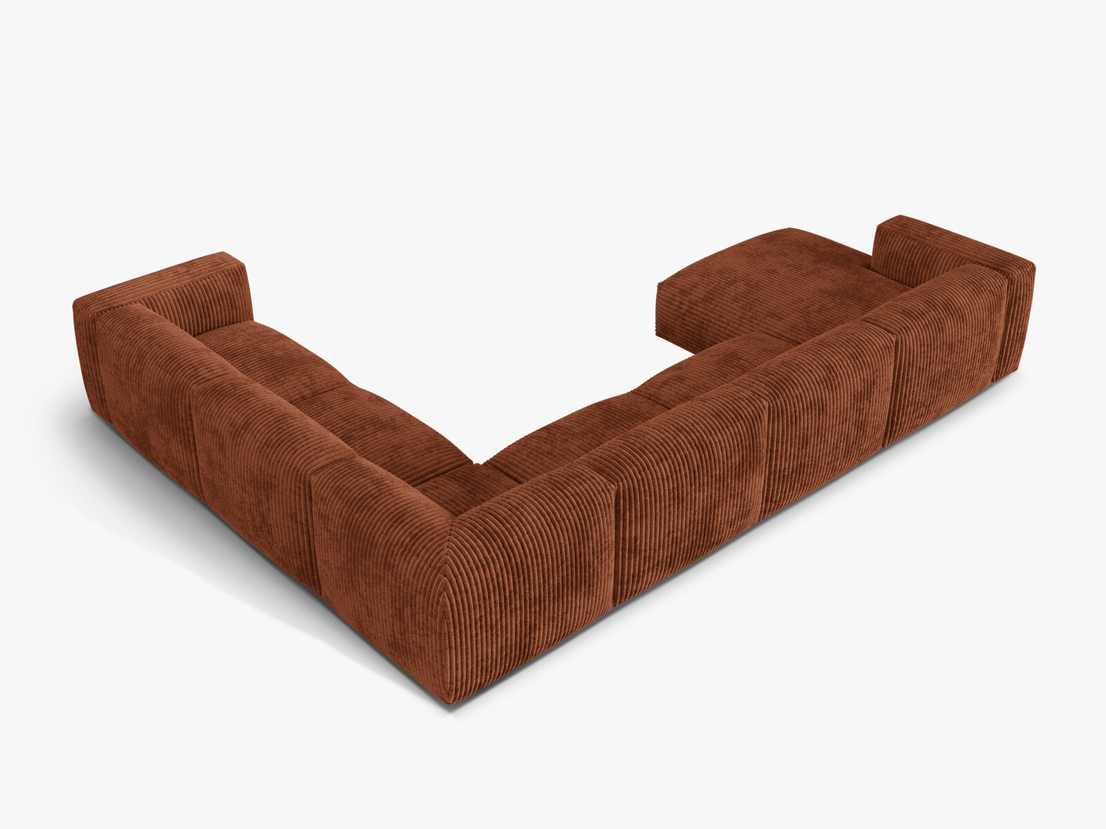 Micadoni modulares Ecksofa XL Martina 6-Sitzer Rechts Kord Tilia Ziegel