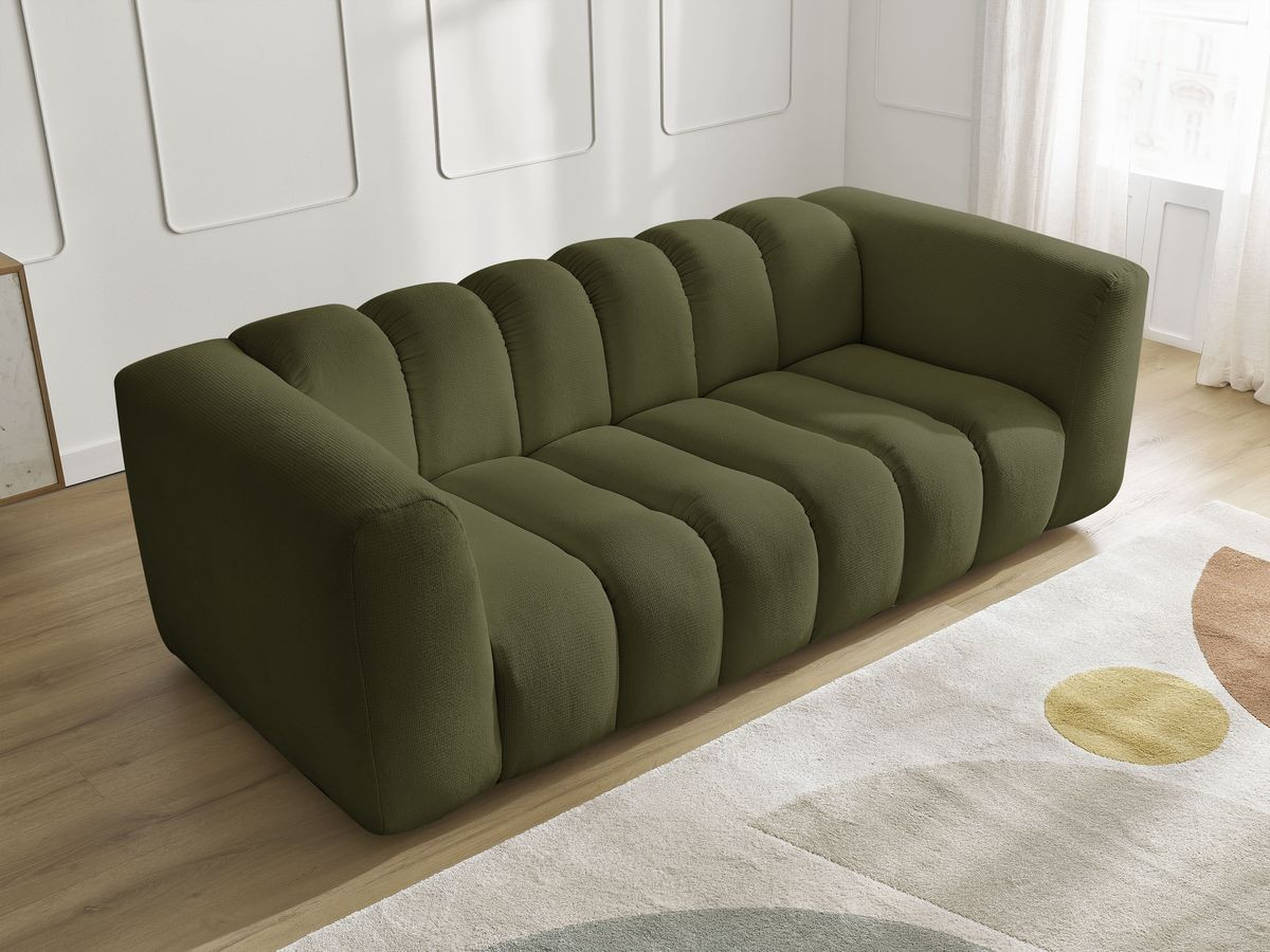 Bobochic Talia Sofa 3-Sitzer Melange-Stoff Grün