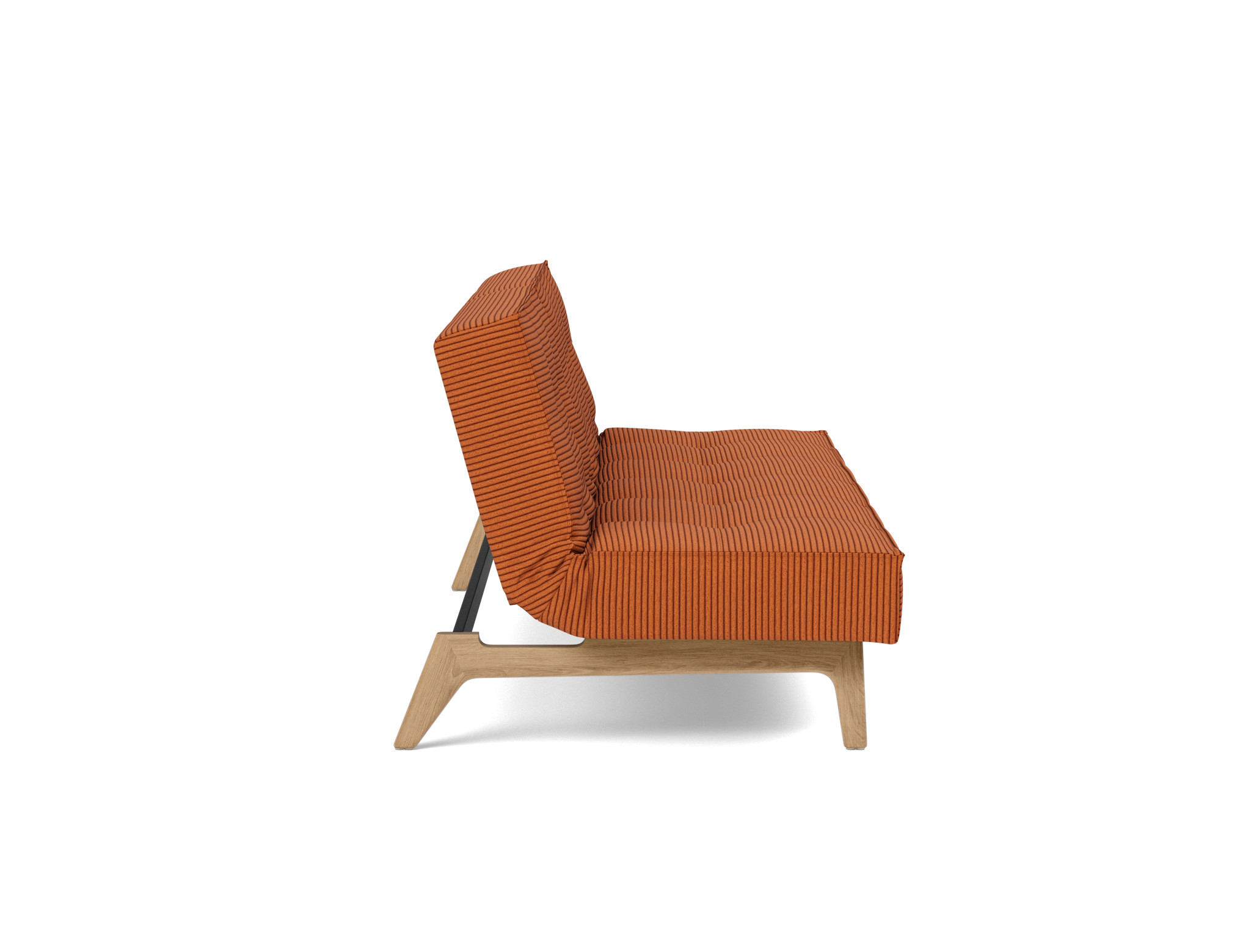 Schlafsofa Splitback Kord Corduroy 595-Burnt-Orange Beine Eiche