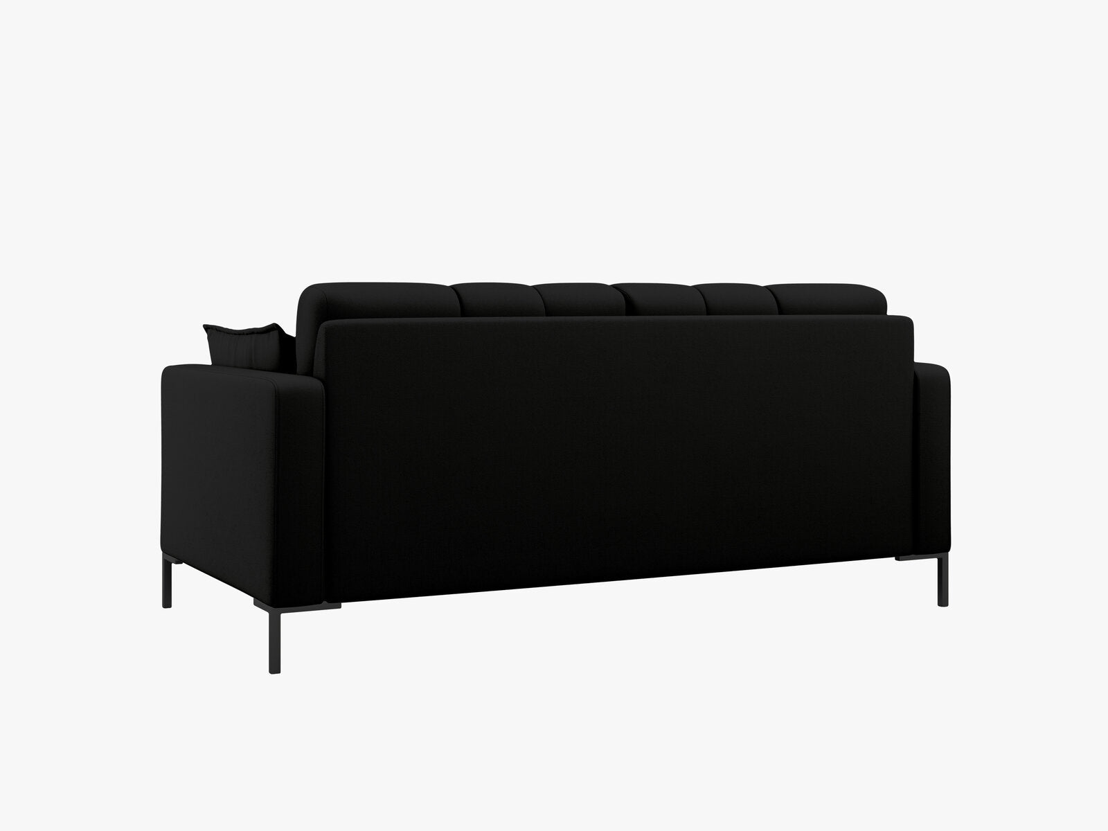 Micadoni Sofa Mamaia 2-Sitzer Strukturierter Stoff Neve Schwarz schwarze Beine