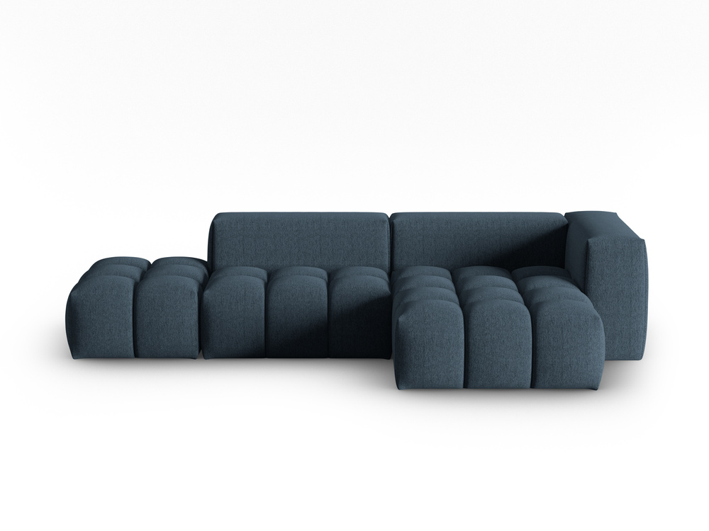 Cosmopolitan Design Ecksofa Verona 4-Sitzer offen Strukturierter Stoff Sorella Dunkelblau Rechts