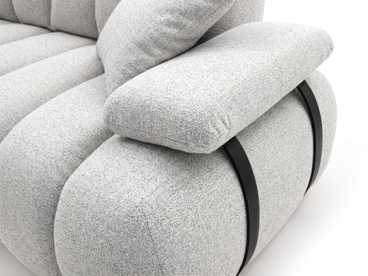 Bobochic Rivoli Sofa 4-Sitzer Melange-Stoff Grau