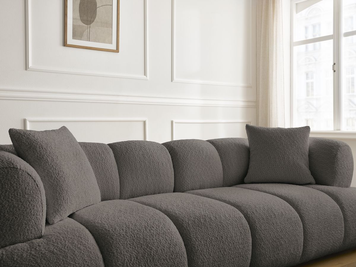 Bobochic Pamira Sofa 3-Sitzer Bouclé-Stoff Braun