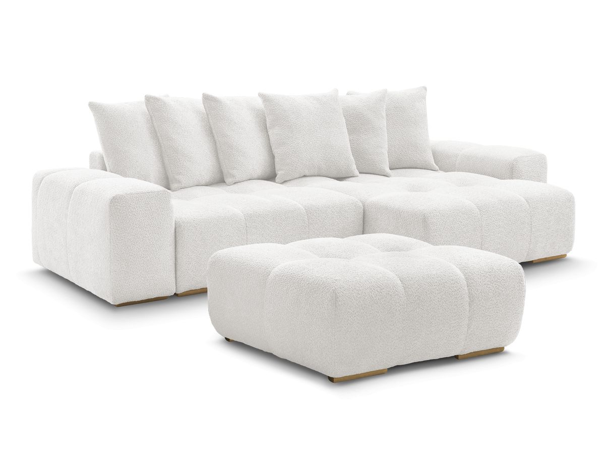Bouclé-Stoff · Weiß