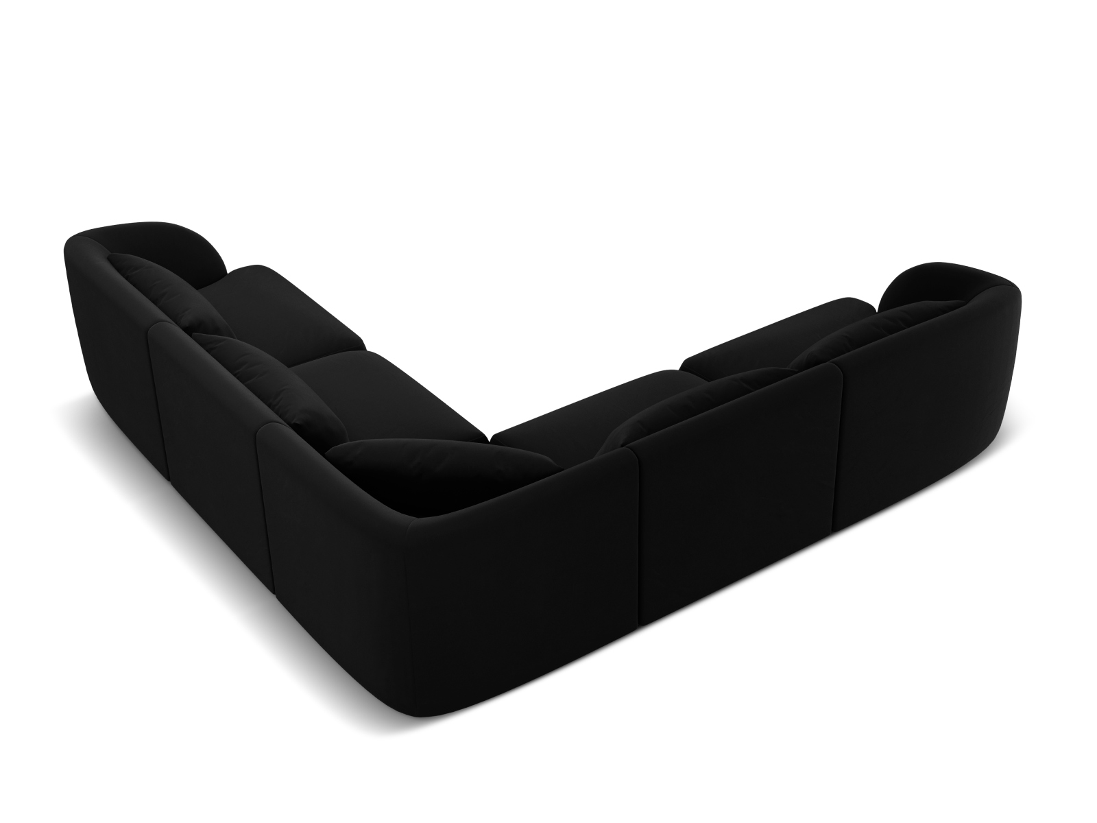 Cosmopolitan Design Wendbares Ecksofa Tulum 5-Sitzer Samt Bluvel Schwarz