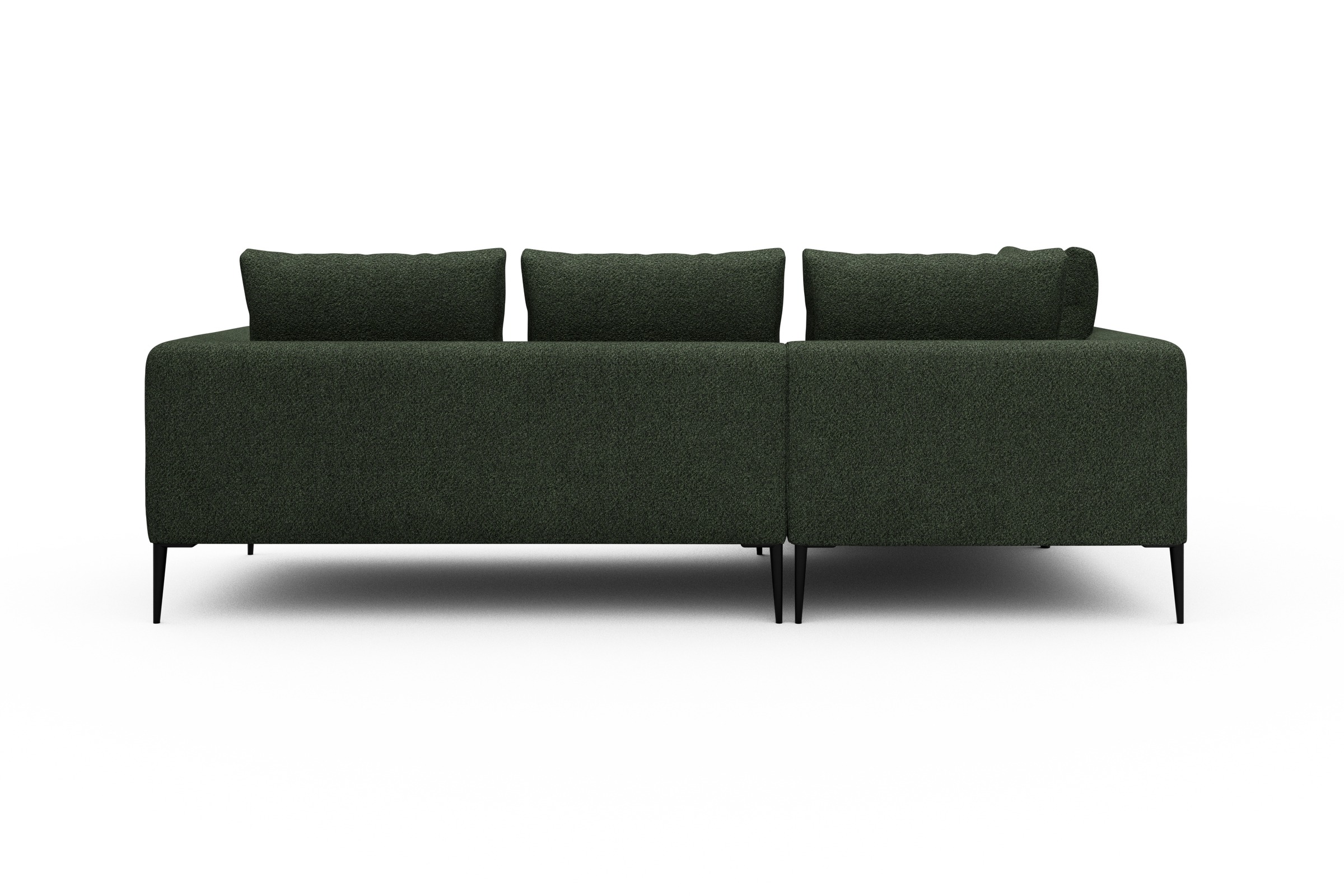 Ecksofa Paul Relax-Ecke links mit 2-Sitzer Vanora-Deep-Green