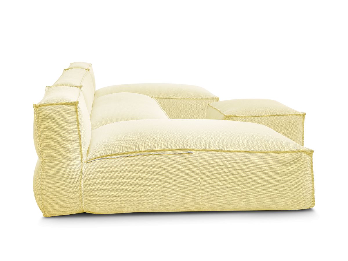 Bobochic Biarritz Gartensofa 4-Sitzer mit Pouf 332 × 168 cm Melange-Stoff Gelb