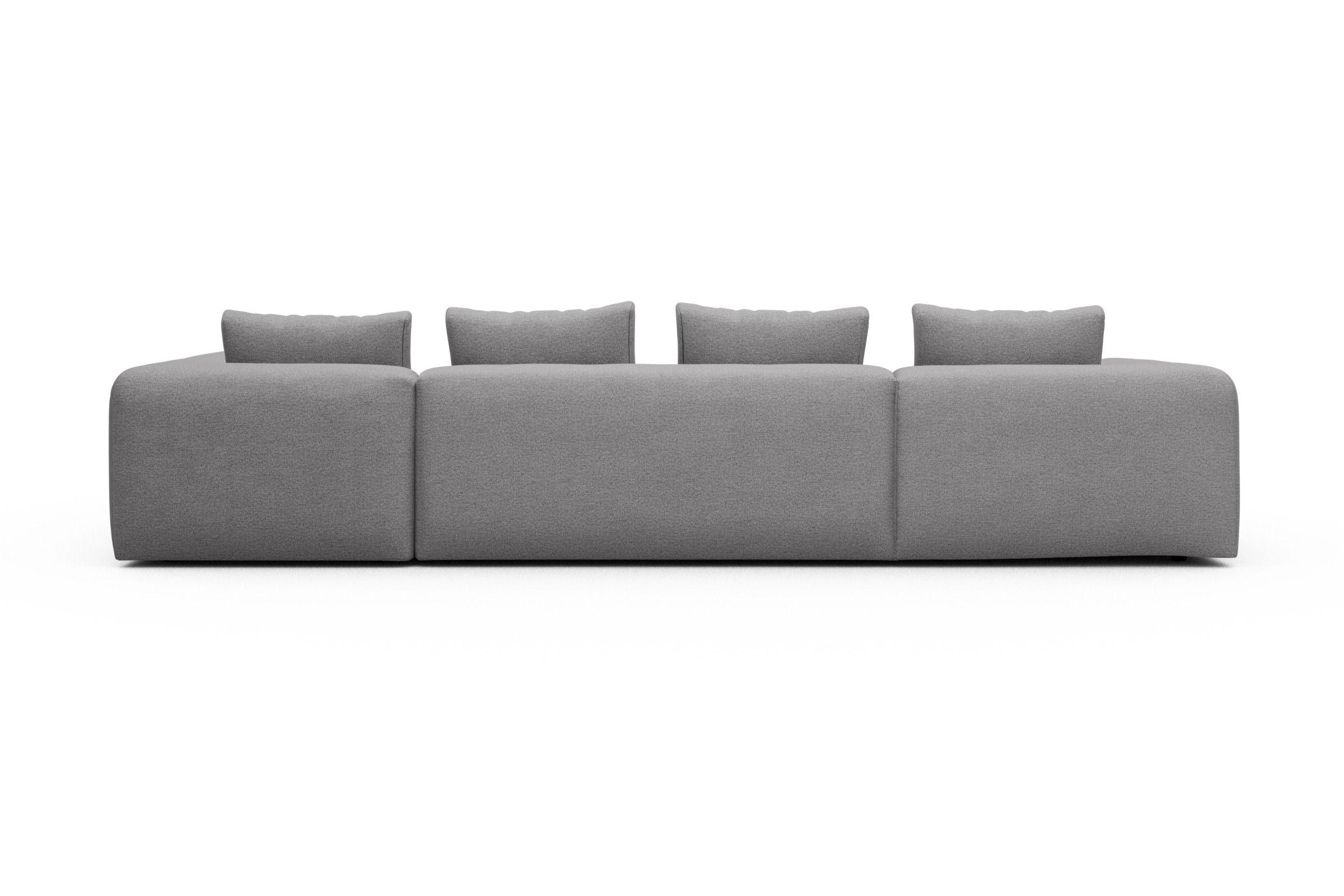 Wohnlandschaft Fred Chaiselongue links mit 2-Sitzer und lange Armlehne rechts Sama-Grey