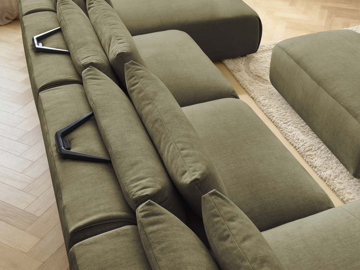 Bobochic Jana Wohnlandschaft mit kleinem Pouf Samt Grün