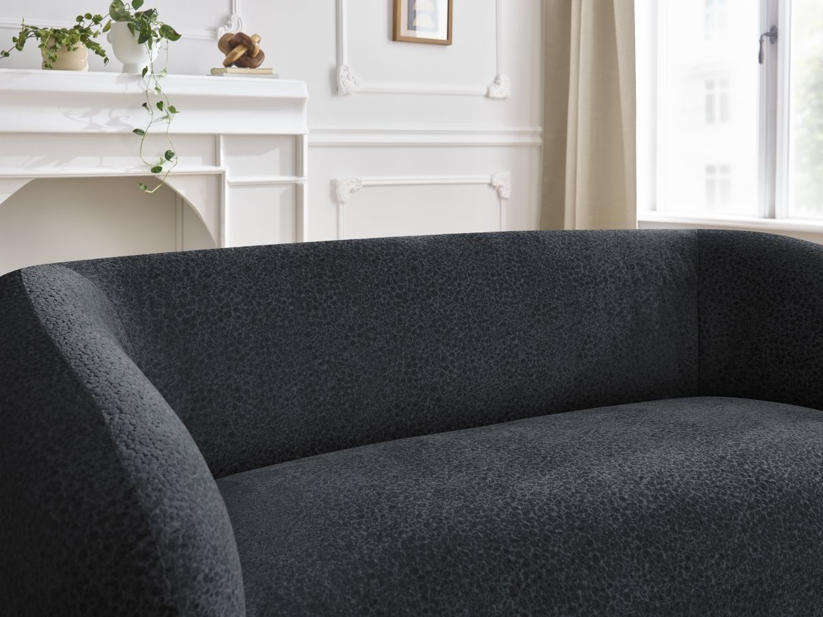 Bobochic Celine Sofa 2-Sitzer Strukturstoff Schwarz