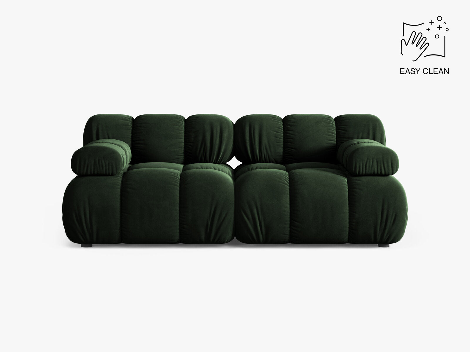 Micadoni Modulares Sofa Bellis 2-Sitzer Samt Venus Flaschengrün